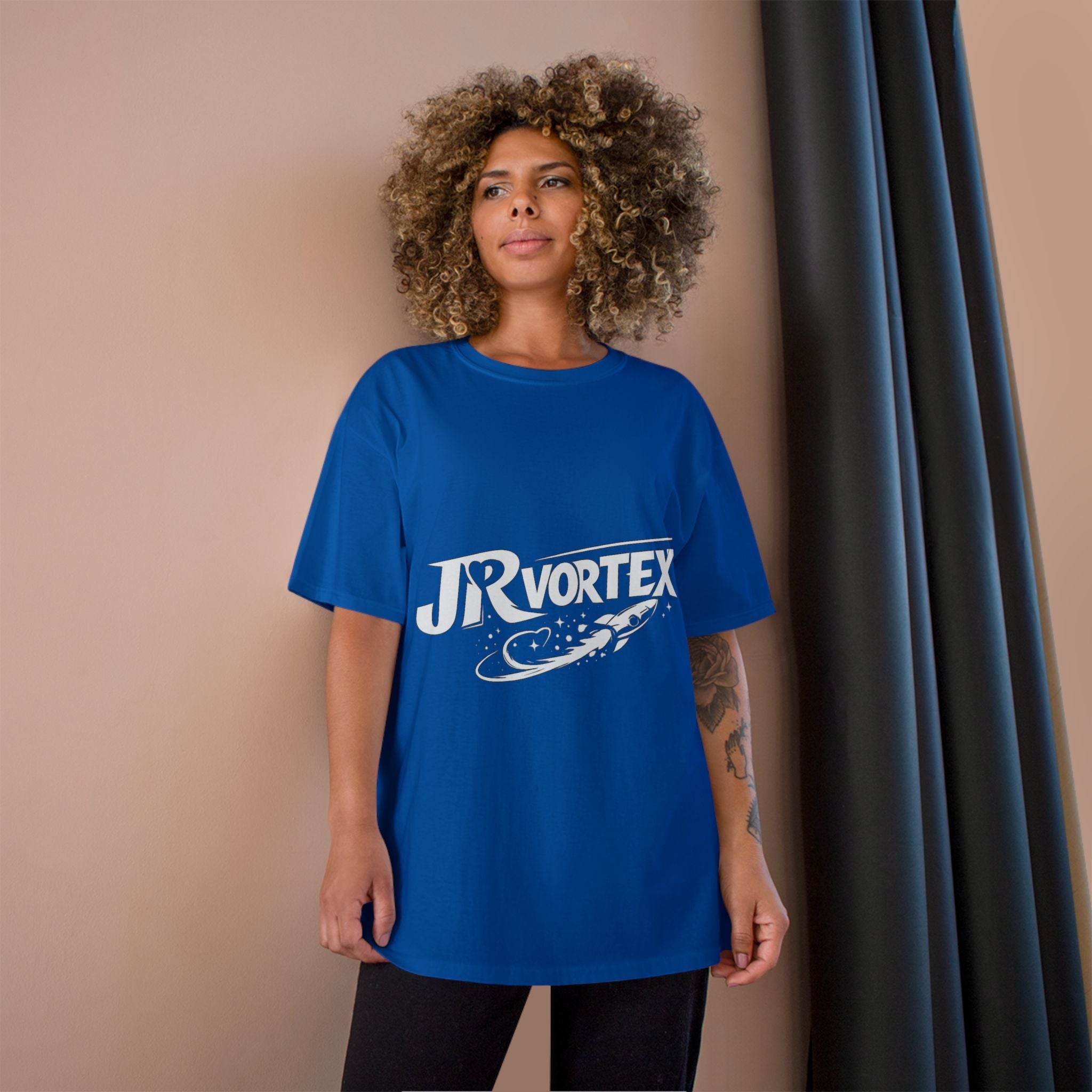 Champion T-Shirt — JR Vortex Retro Sports Logo Tee Printify