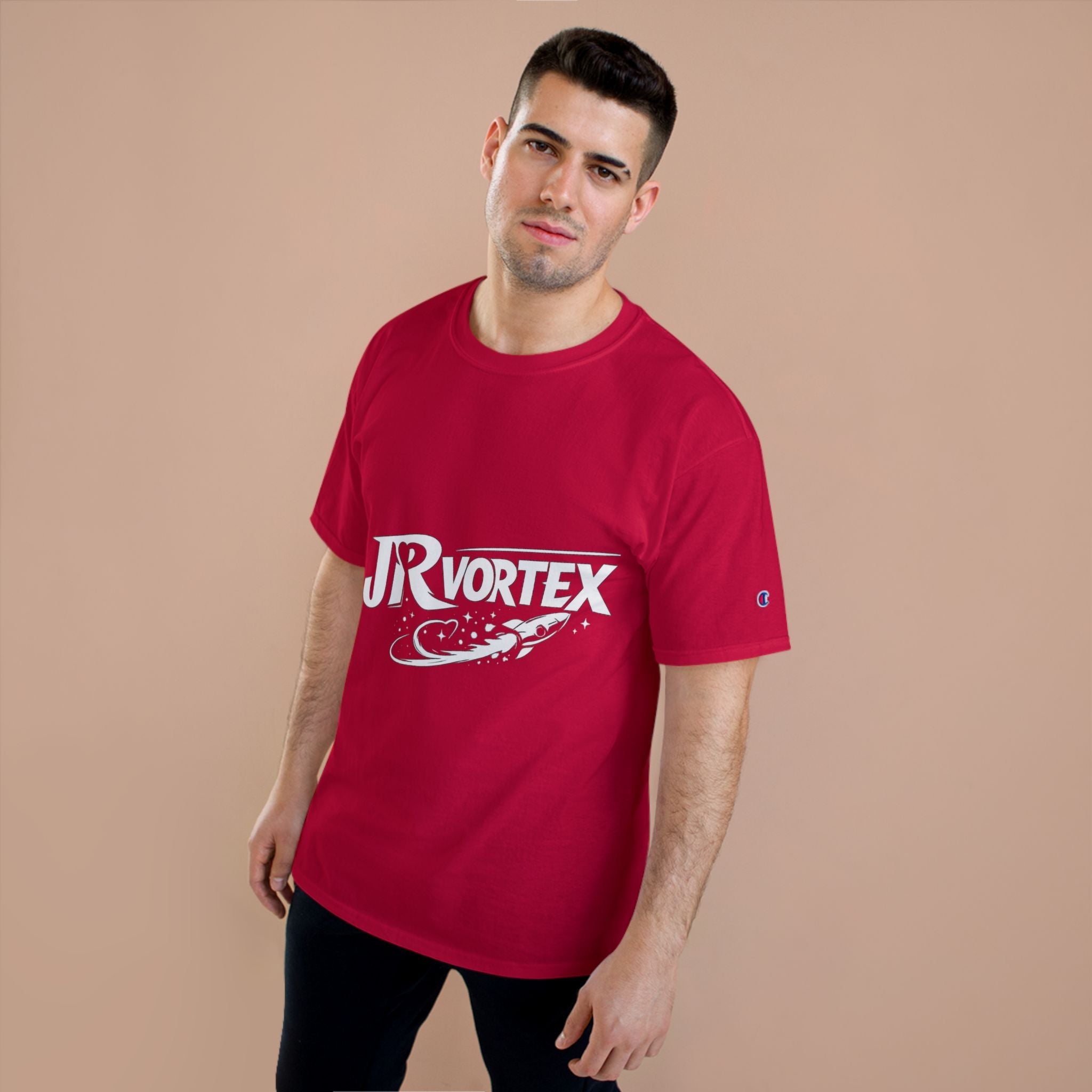 Champion T-Shirt — JR Vortex Retro Sports Logo Tee Printify