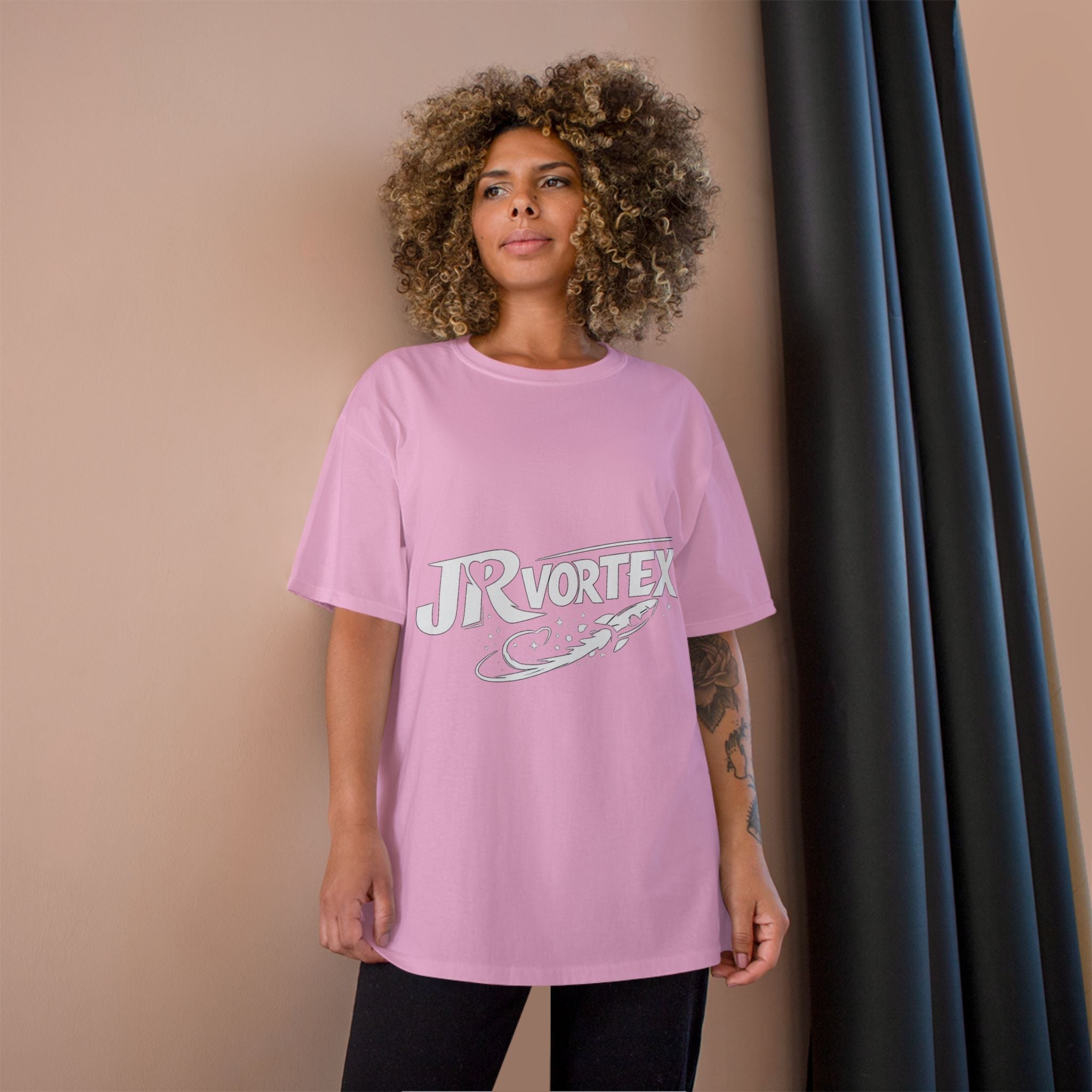 Champion T-Shirt — JR Vortex Retro Sports Logo Tee Printify