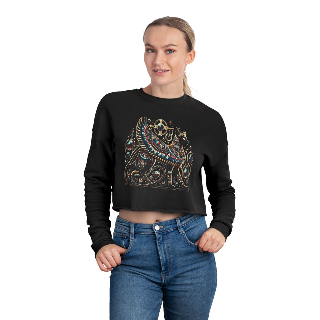 Chic Cat-Themed Women's Cropped Sweatshirt - Perfect for Everyday Wear, Cozy Casual Style, Gift for Cat Lovers, Trendy Fall Fashion, [...]