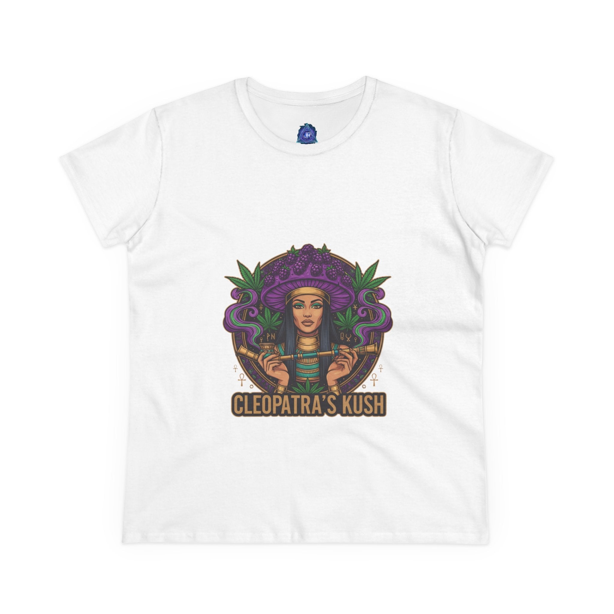 Cleopatra's Kush Women's Midweight Cotton Tee - Stylish Cannabis-Inspired T-Shirt🍄