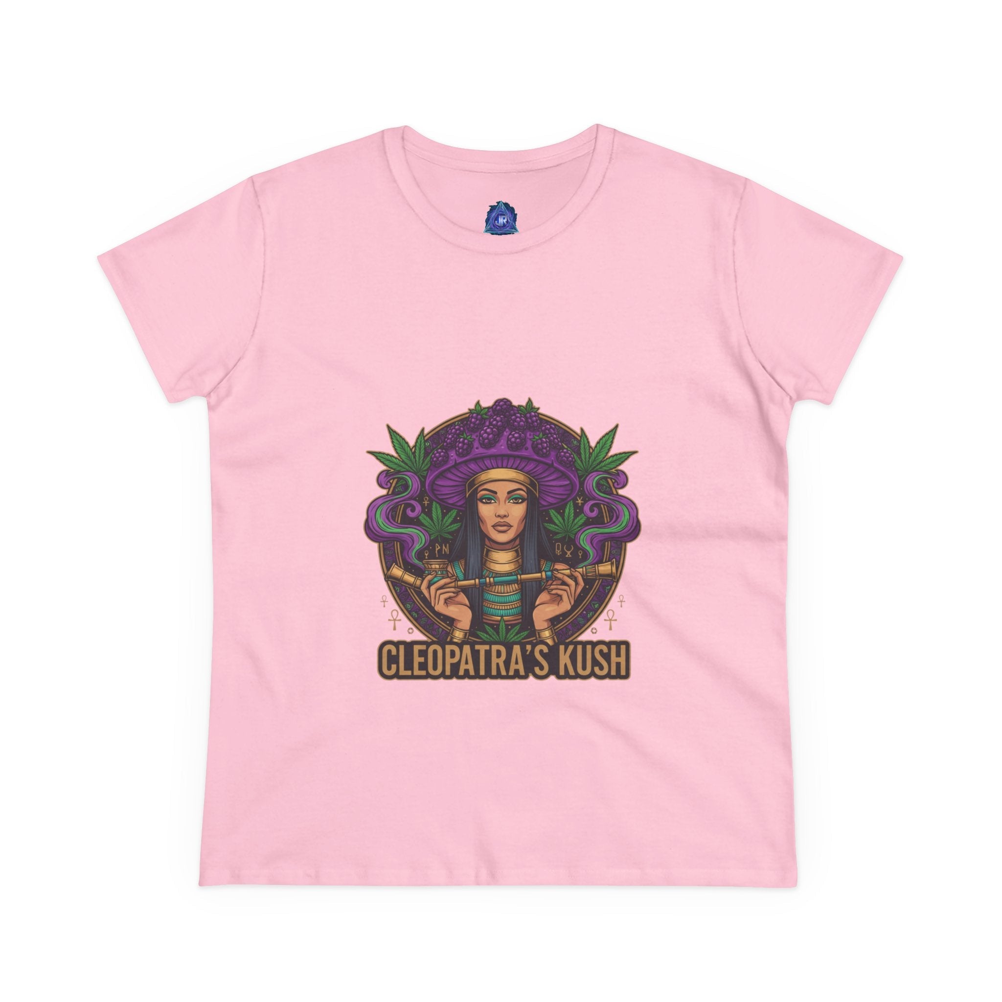 Cleopatra's Kush Women's Midweight Cotton Tee - Stylish Cannabis-Inspired T-Shirt🍄