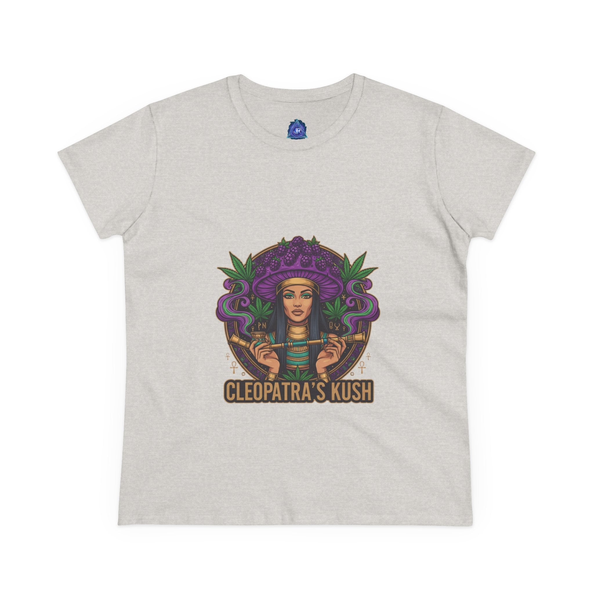 Cleopatra's Kush Women's Midweight Cotton Tee - Stylish Cannabis-Inspired T-Shirt🍄