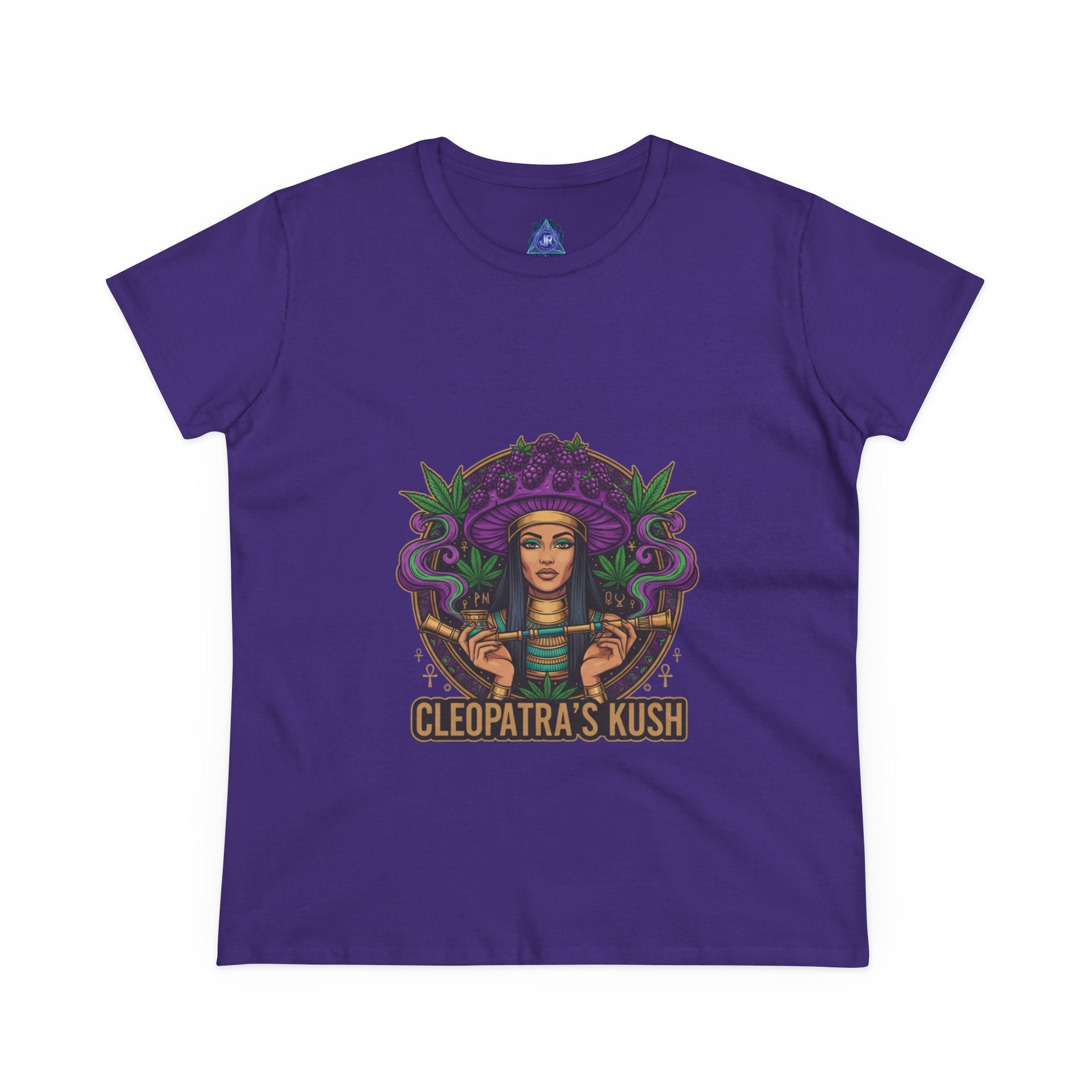 Cleopatra's Kush Women's Midweight Cotton Tee - Stylish Cannabis-Inspired T-Shirt🍄