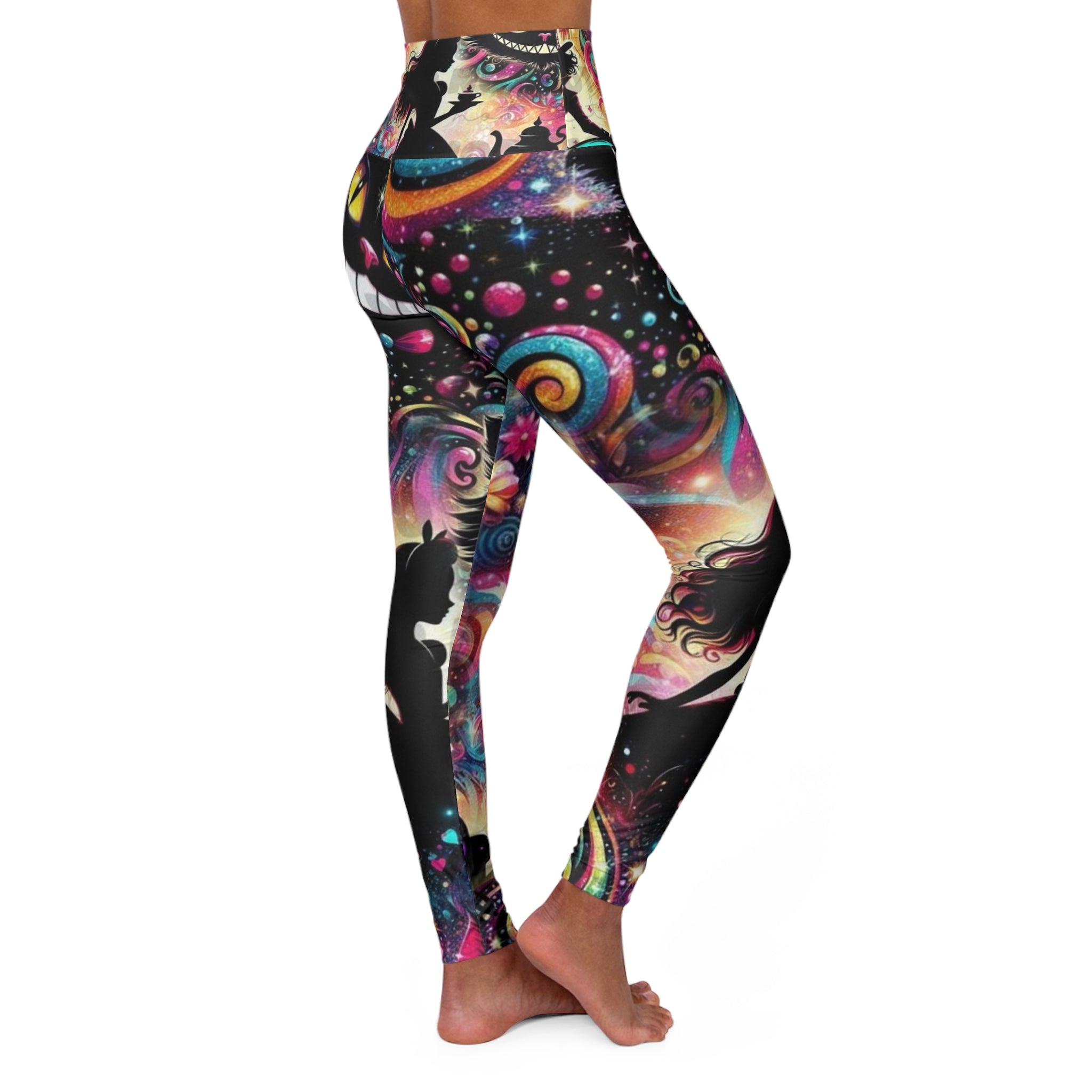 Colorful High Waisted Yoga Leggings, Dreamy Fitness Tights, Bohemian Activewear, Festival Leggings, Gift for Yogis