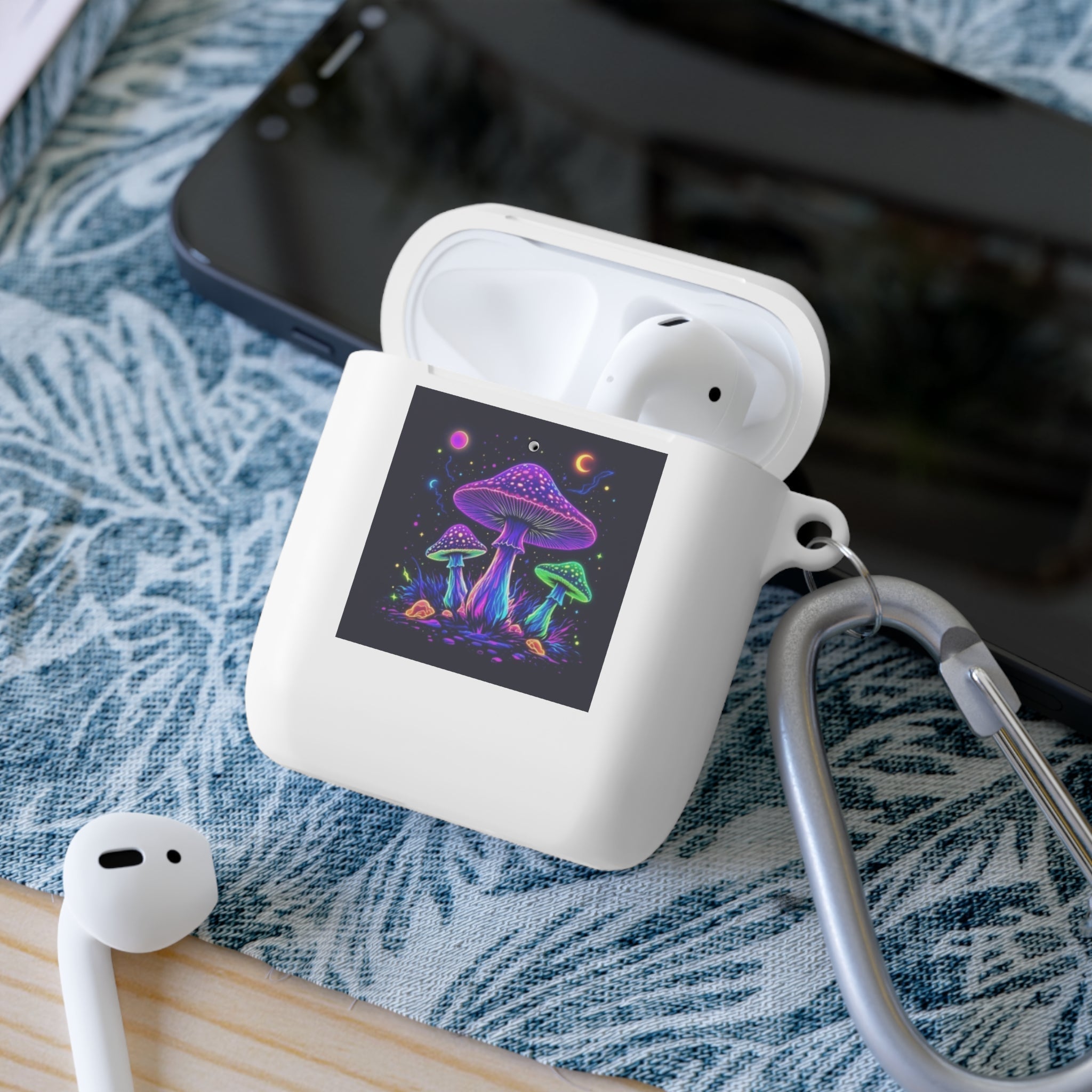 Colorful Mushroom AirPods Case Cover, Unique Gift, Trendy Tech Accessory, Festival Vibes, Artistic Design Printify