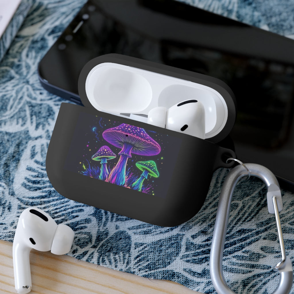 Colorful Mushroom AirPods Case Cover, Unique Gift, Trendy Tech Accessory, Festival Vibes, Artistic Design Printify