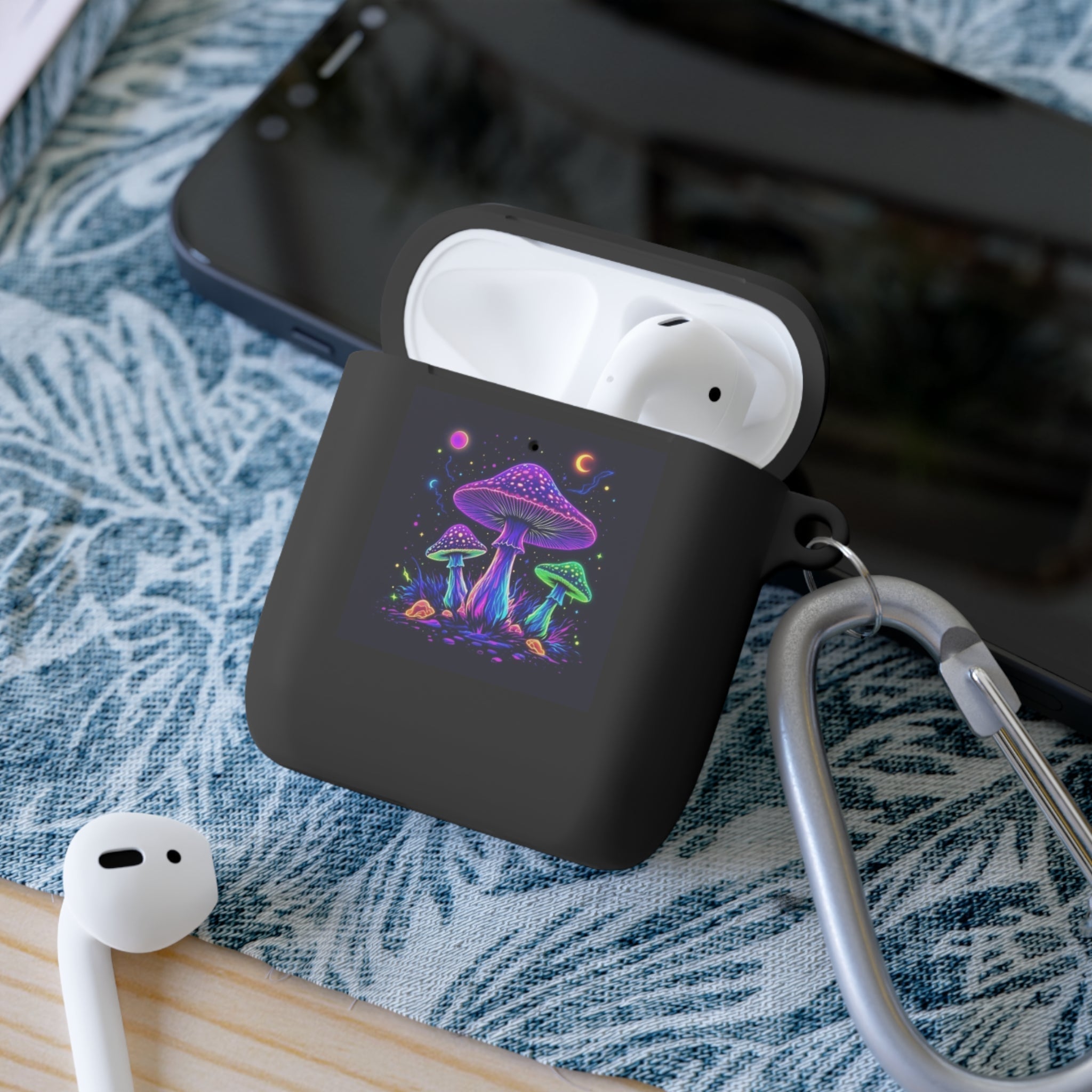 Colorful Mushroom AirPods Case Cover, Unique Gift, Trendy Tech Accessory, Festival Vibes, Artistic Design Printify