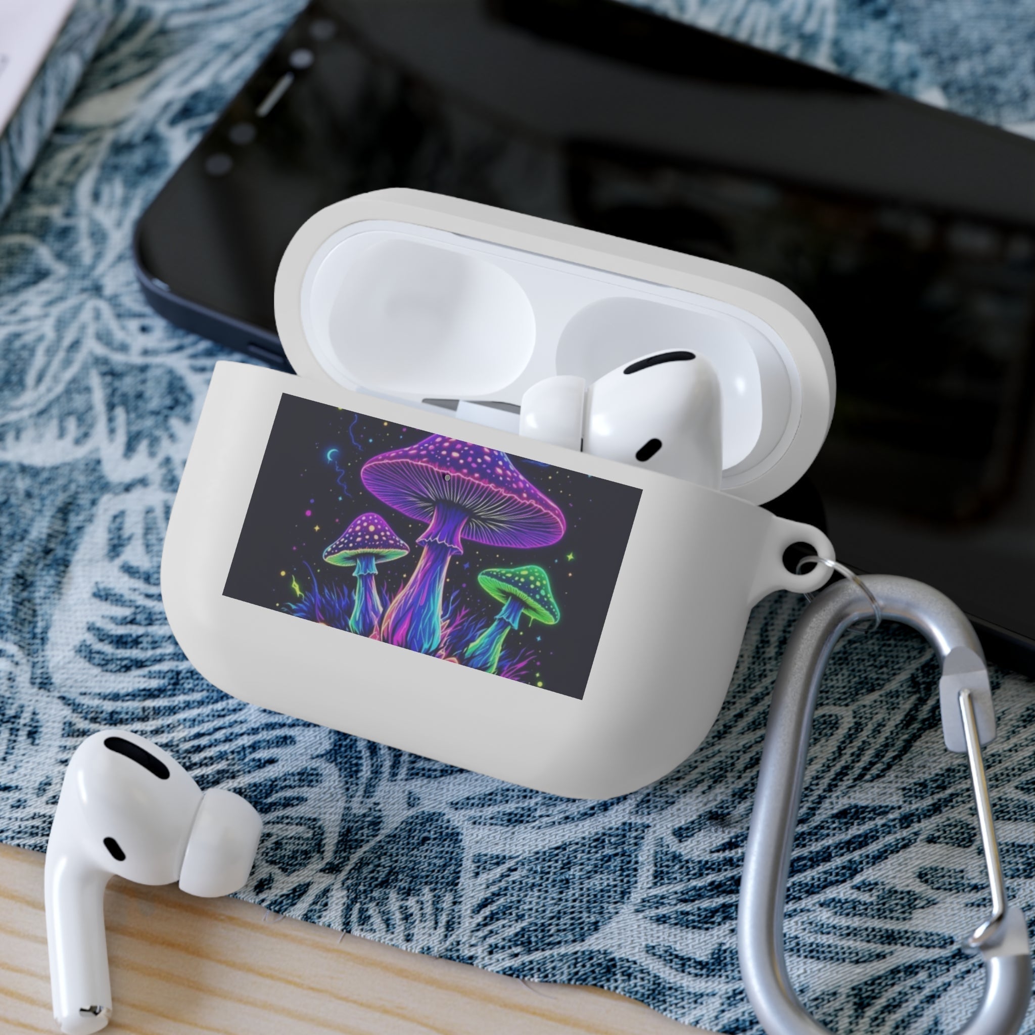 Colorful Mushroom AirPods Case Cover, Unique Gift, Trendy Tech Accessory, Festival Vibes, Artistic Design Printify