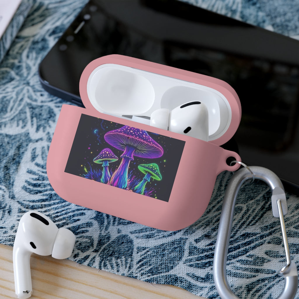 Colorful Mushroom AirPods Case Cover, Unique Gift, Trendy Tech Accessory, Festival Vibes, Artistic Design Printify
