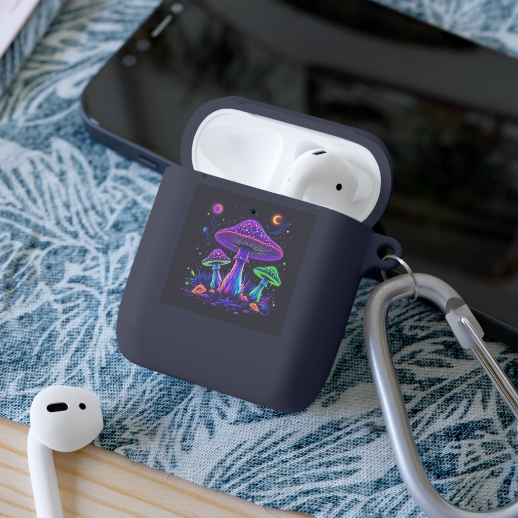 Colorful Mushroom AirPods Case Cover, Unique Gift, Trendy Tech Accessory, Festival Vibes, Artistic Design Printify