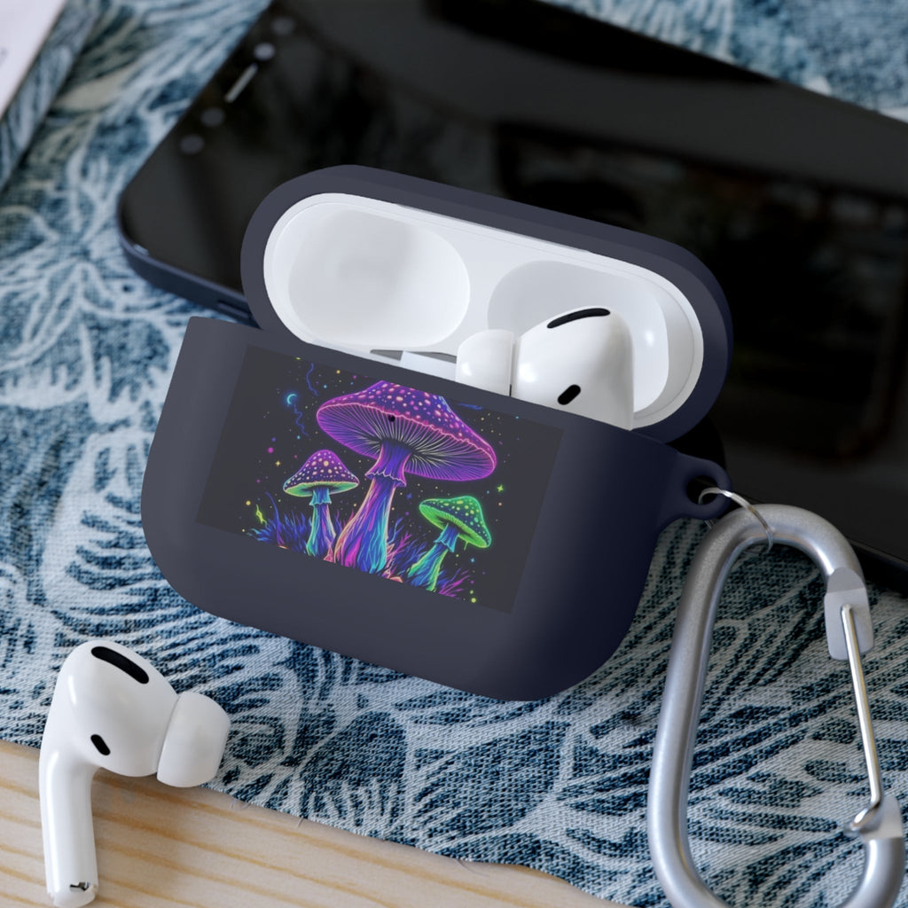 Colorful Mushroom AirPods Case Cover, Unique Gift, Trendy Tech Accessory, Festival Vibes, Artistic Design Printify