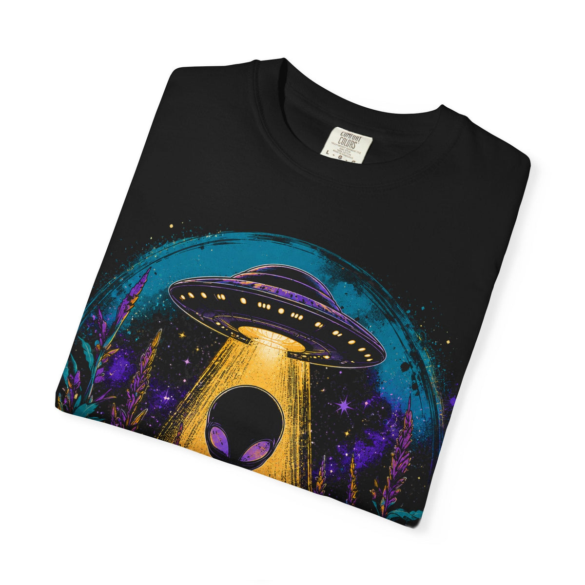 Cornfield Encounter Tee - Alien UFO Night Abduction Graphic T-Shirt