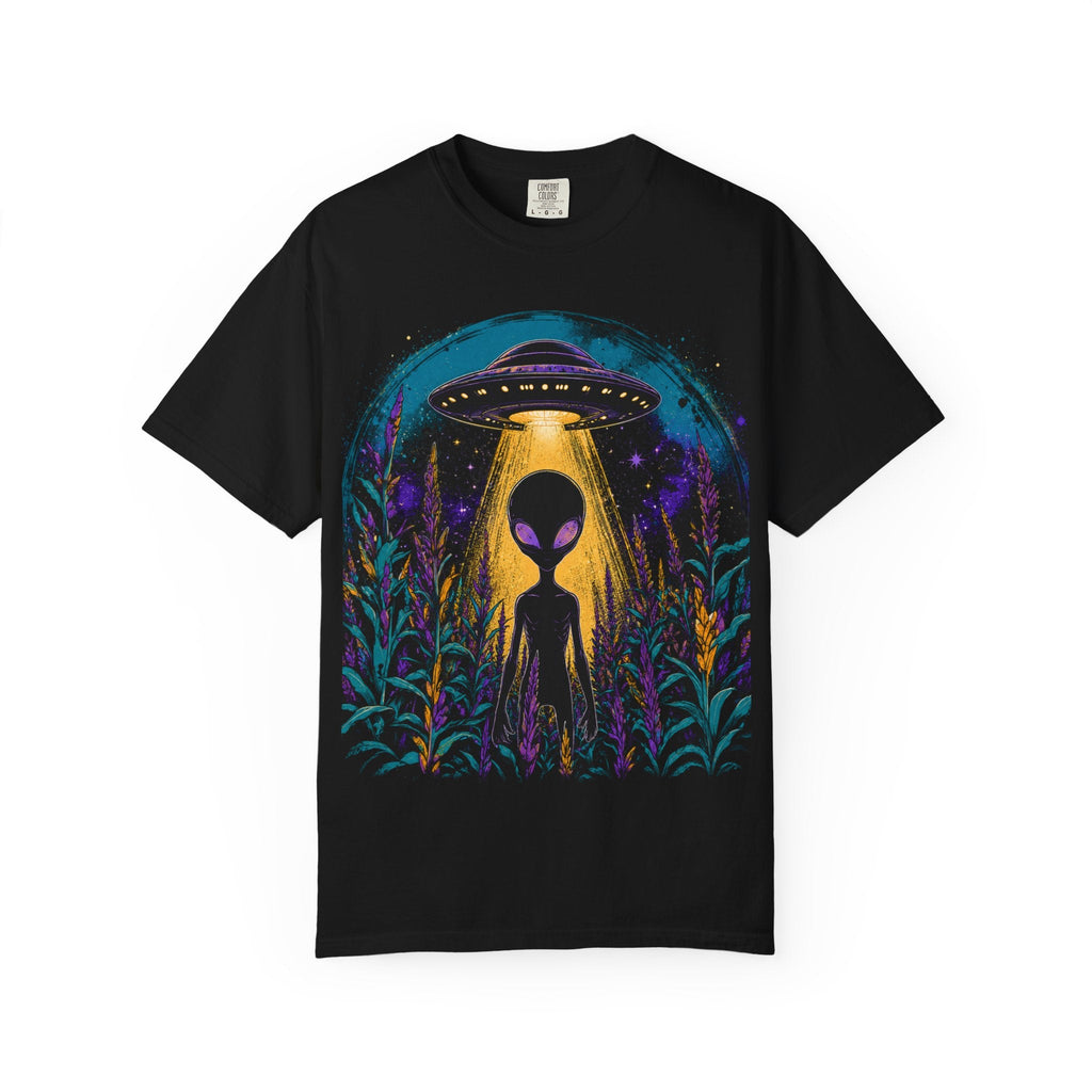 Cornfield Encounter Tee - Alien UFO Night Abduction Graphic T-Shirt