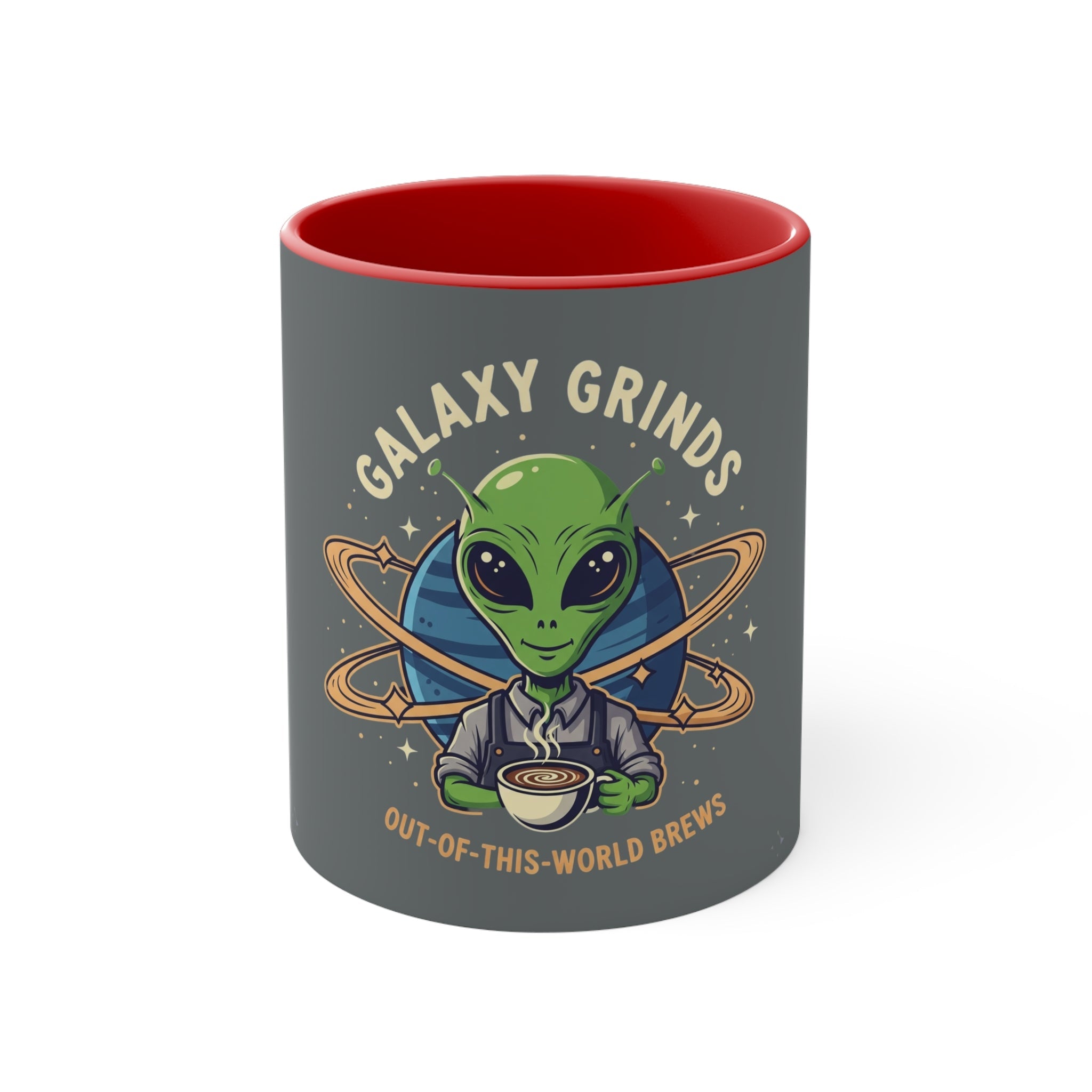 Galaxy Grinds Alien Coffee Mug – Cosmic Grind 11oz Accent Mug Printify