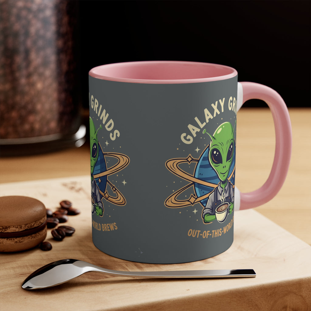 Galaxy Grinds Alien Coffee Mug – Cosmic Grind 11oz Accent Mug Printify