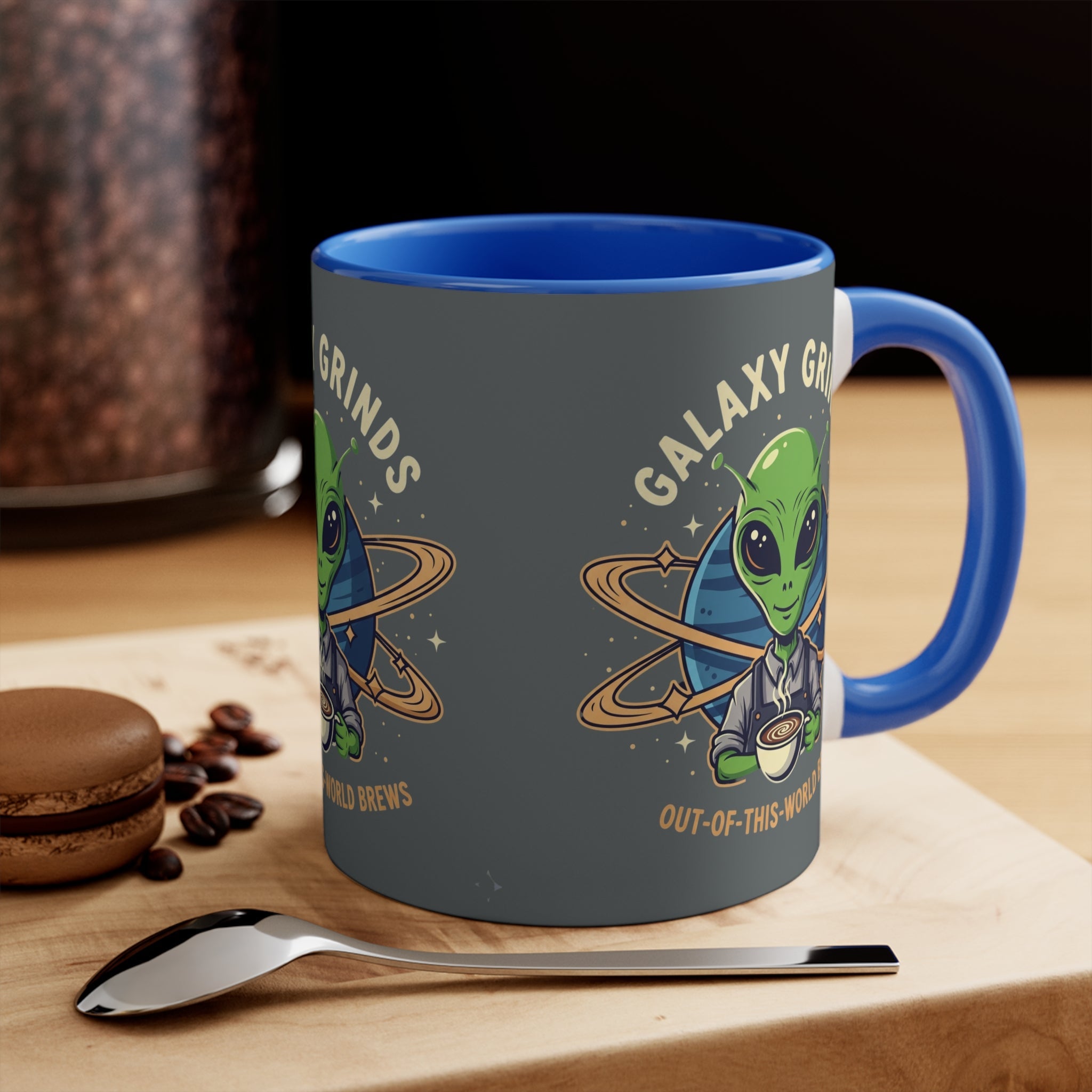 Galaxy Grinds Alien Coffee Mug – Cosmic Grind 11oz Accent Mug Printify