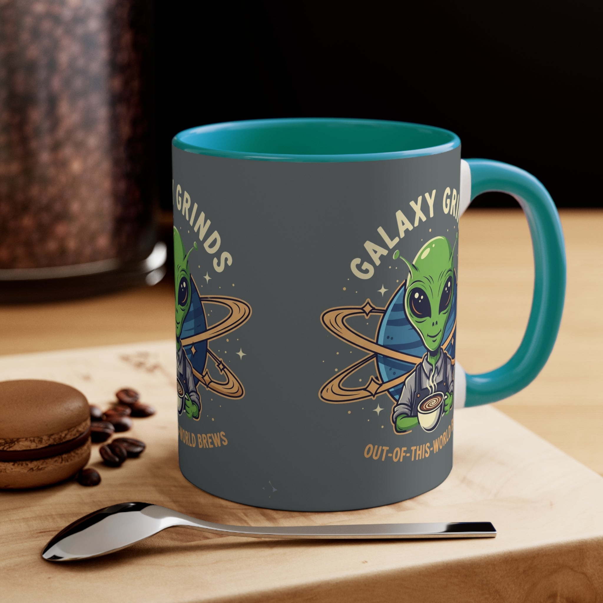 Galaxy Grinds Alien Coffee Mug – Cosmic Grind 11oz Accent Mug Printify