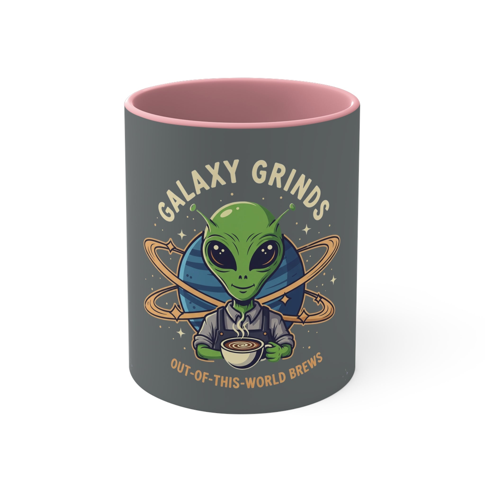 Galaxy Grinds Alien Coffee Mug – Cosmic Grind 11oz Accent Mug Printify