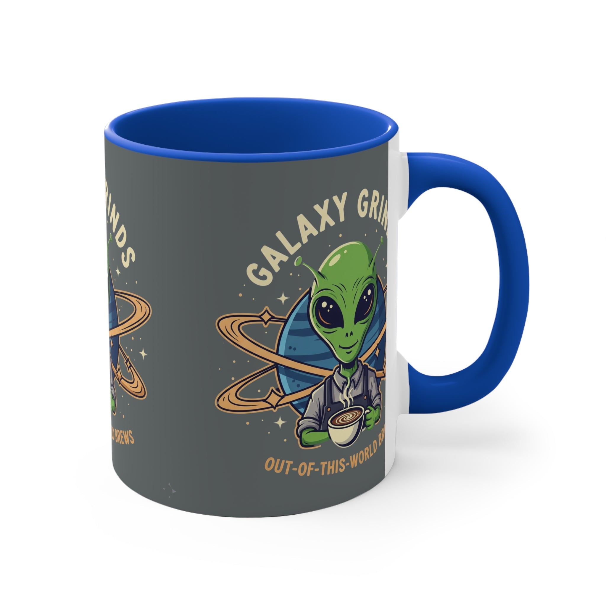Galaxy Grinds Alien Coffee Mug – Cosmic Grind 11oz Accent Mug Printify