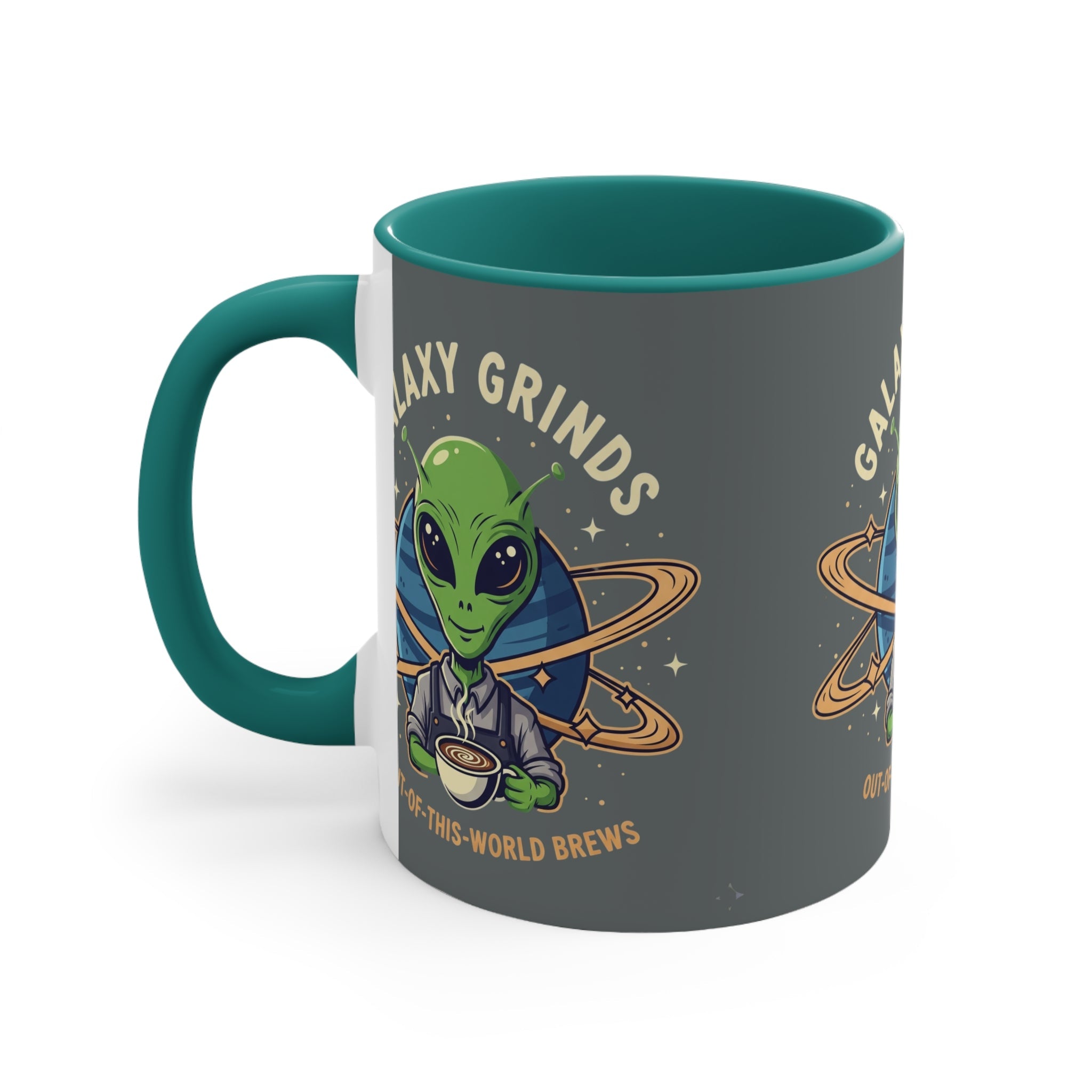 Galaxy Grinds Alien Coffee Mug – Cosmic Grind 11oz Accent Mug Printify