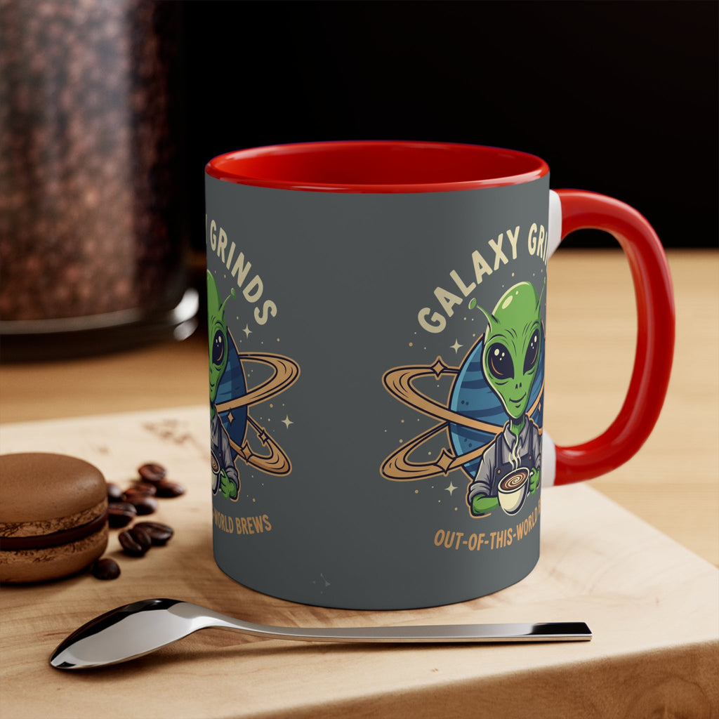 Galaxy Grinds Alien Coffee Mug – Cosmic Grind 11oz Accent Mug Printify