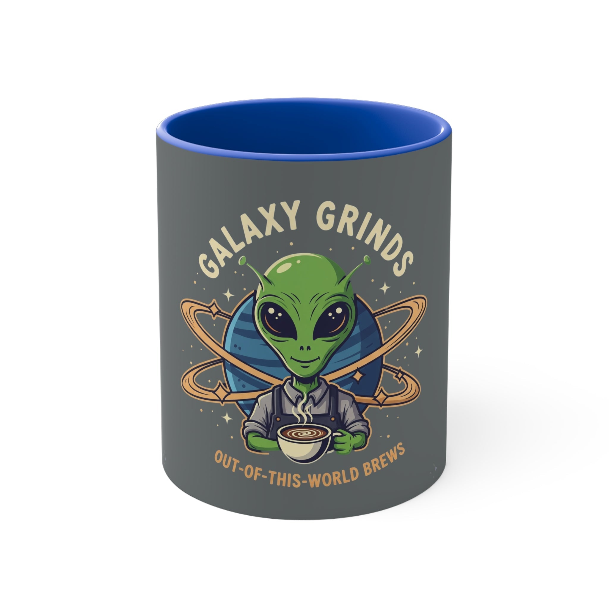 Galaxy Grinds Alien Coffee Mug – Cosmic Grind 11oz Accent Mug Printify