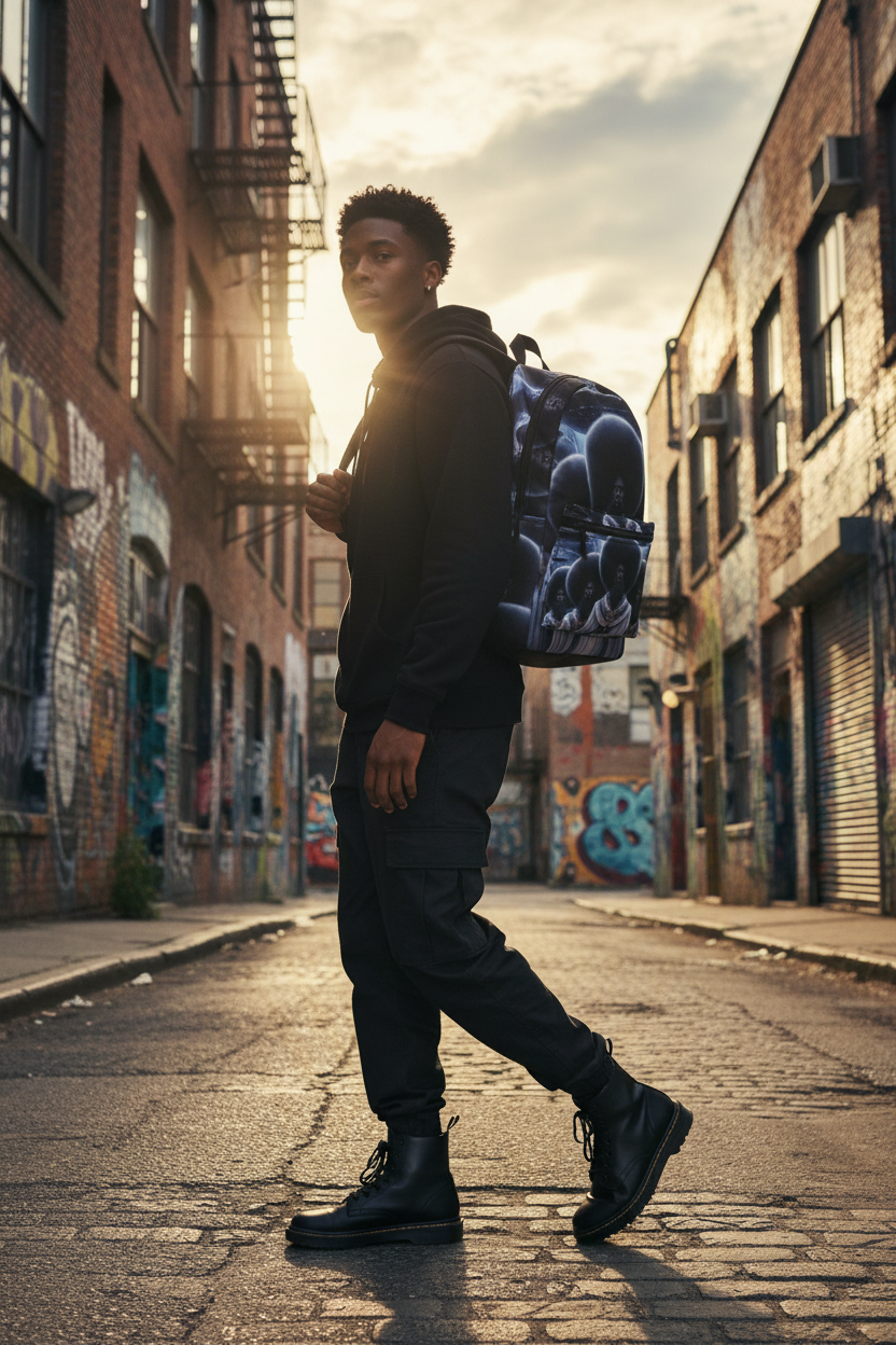 Cosmic Afro Backpack — Afrofuturist Street Lifestyle
