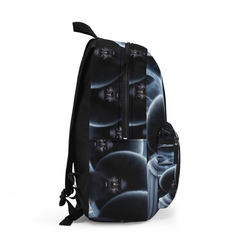 Cosmic Afro Backpack, Unique Black History Artwork, Ethnic Gift, Stylish & Functional, Perfect for School, Festivals, Travel Printify
