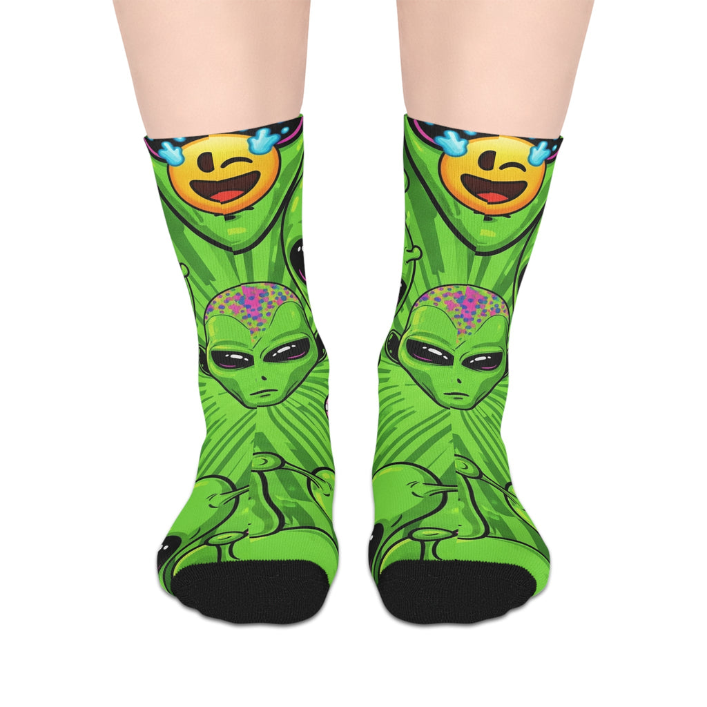 Cosmic Alien Mid-Length Socks
