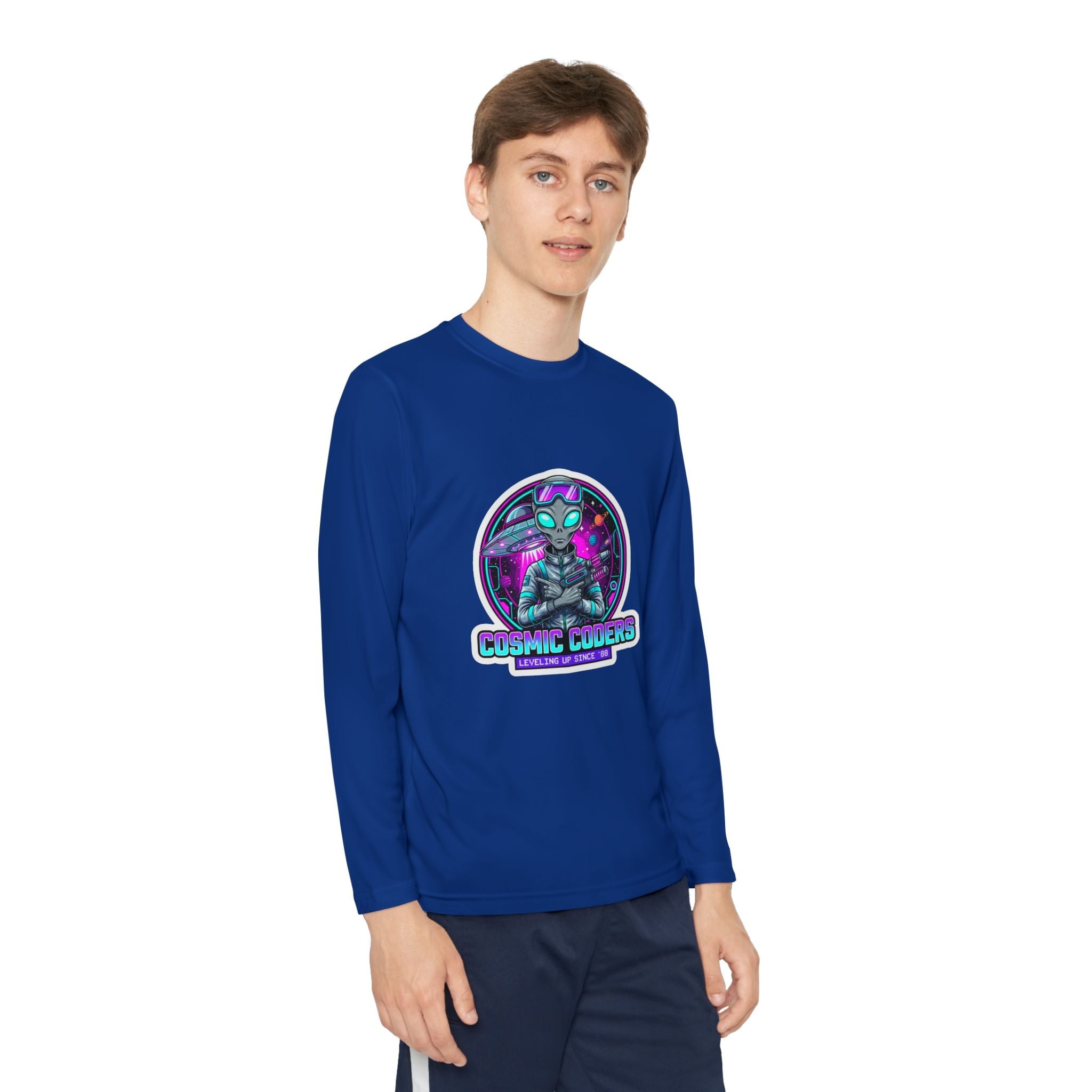 Cosmic Alien Youth Long Sleeve Tee Printify