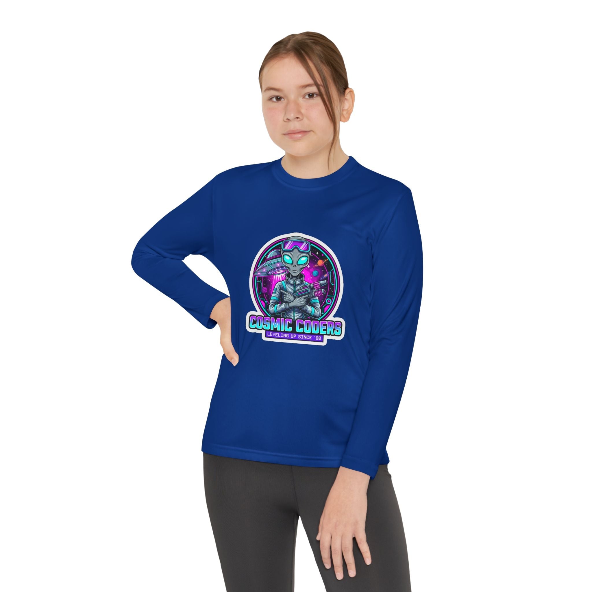 Cosmic Alien Youth Long Sleeve Tee Printify