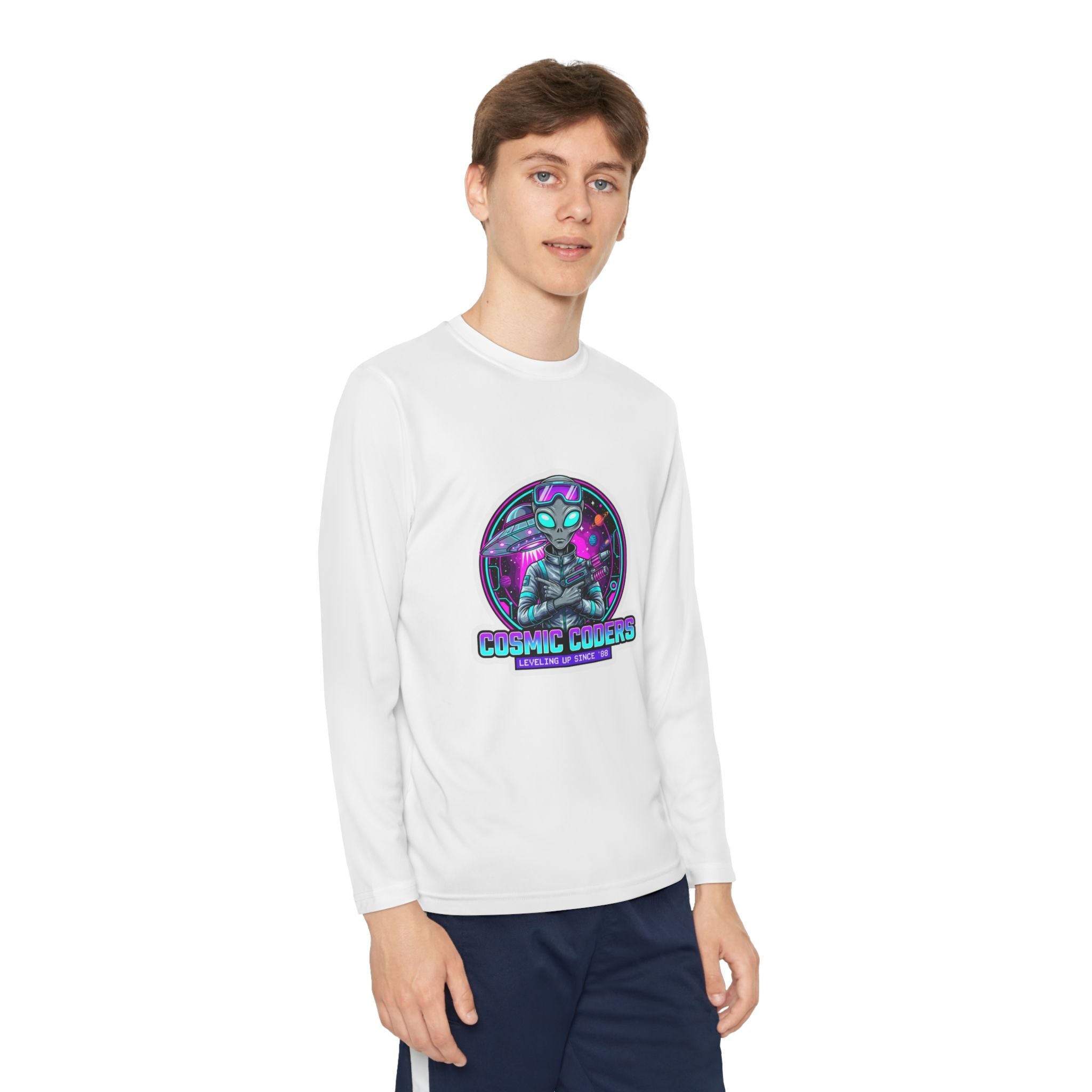 Cosmic Alien Youth Long Sleeve Tee Printify
