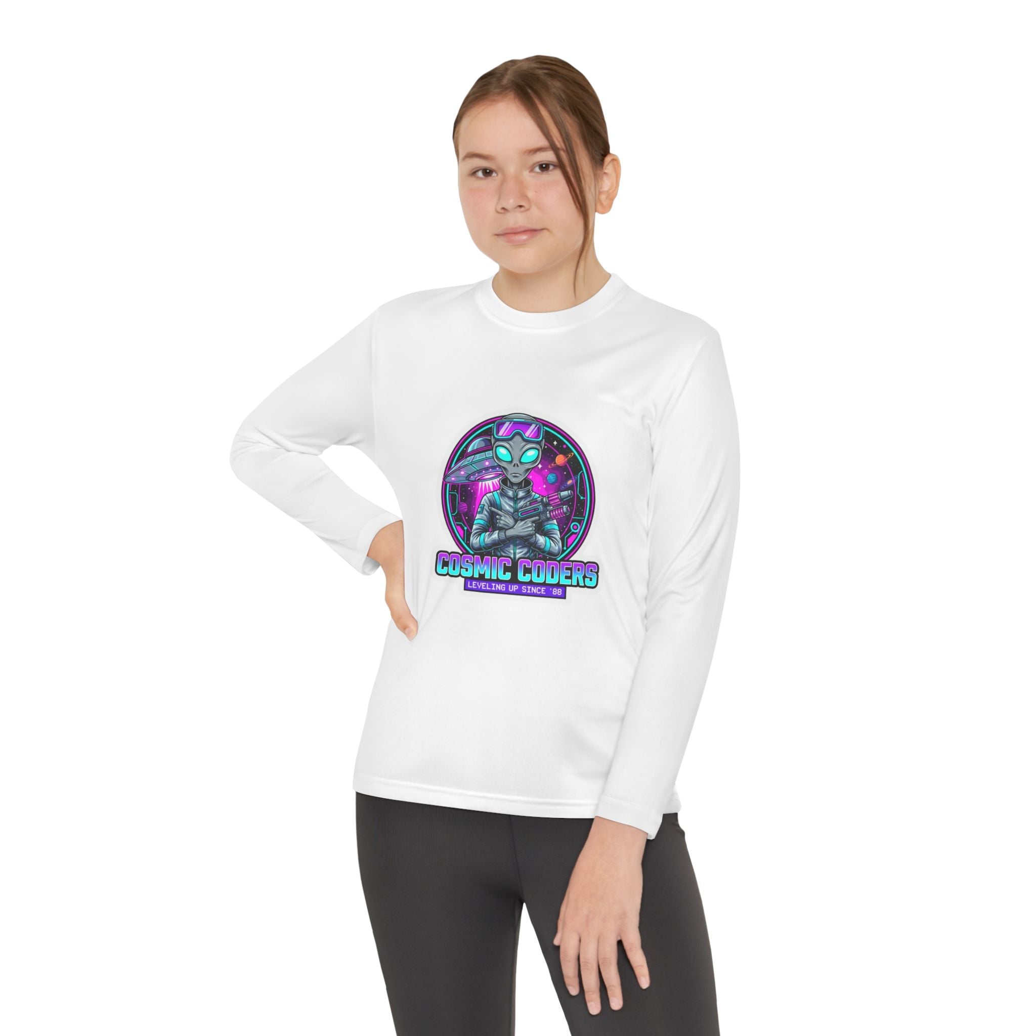 Cosmic Alien Youth Long Sleeve Tee Printify