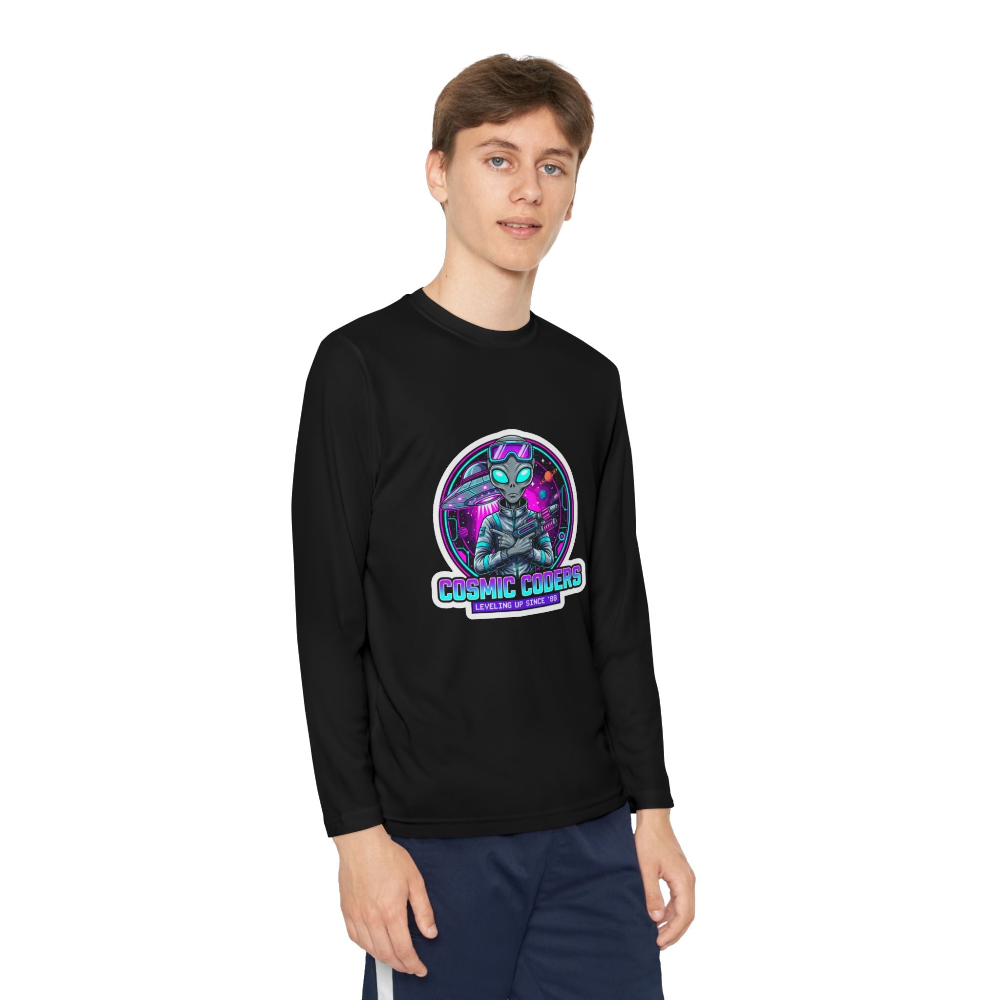 Cosmic Alien Youth Long Sleeve Tee Printify
