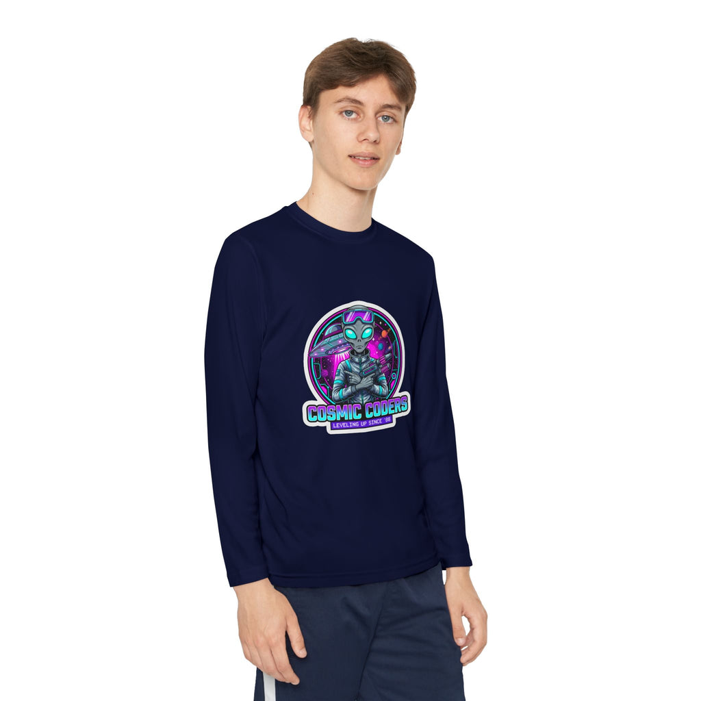 Cosmic Alien Youth Long Sleeve Tee Printify