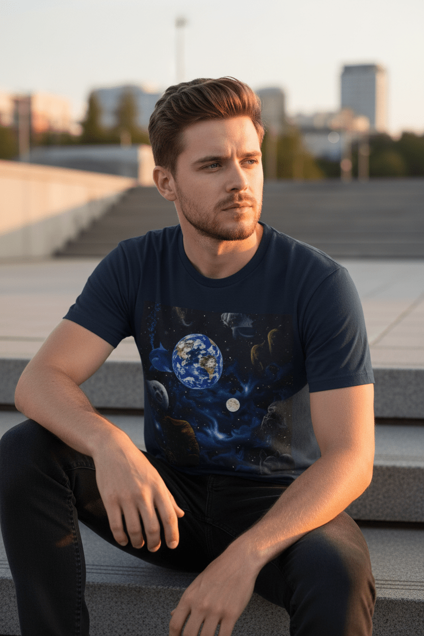 Space Disco Tee Reflective White Model
