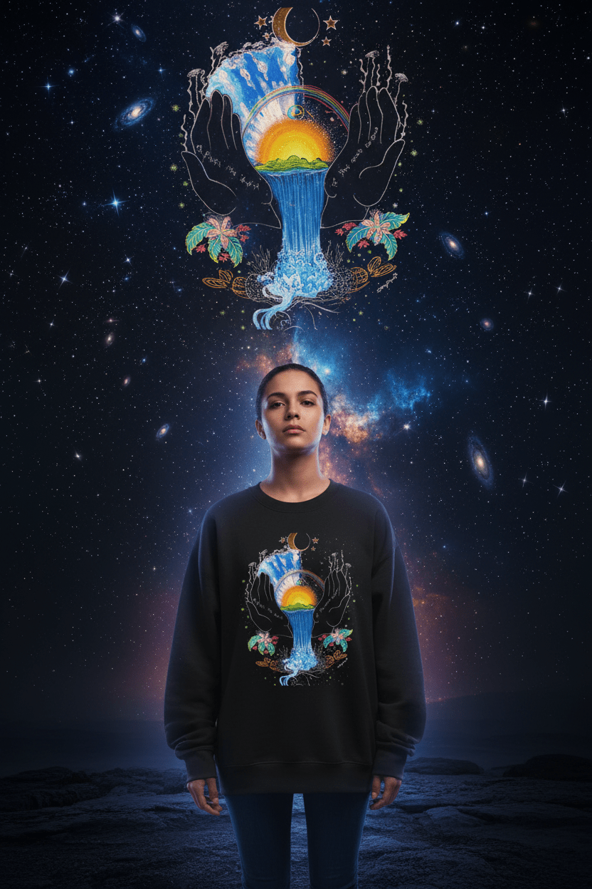 Rainbow Waterfall Sweatshirt — Cosmic Spiritual Lifestyle