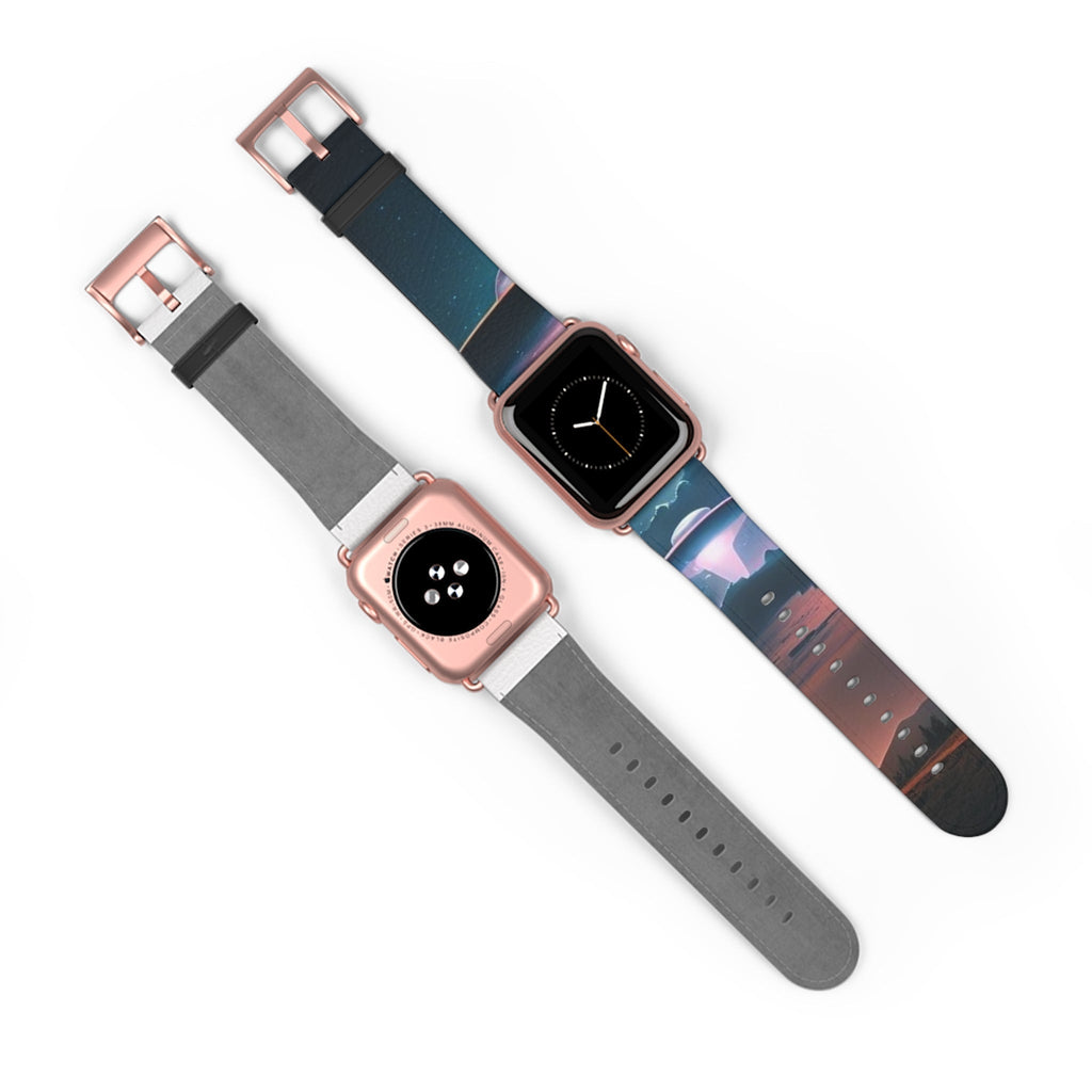 Cosmic Galaxy Watch Band, Astronaut Space Watch Strap, Colorful Silicone Watch Band, Unisex Space Theme Accessory, Gift for Space Lovers Printify