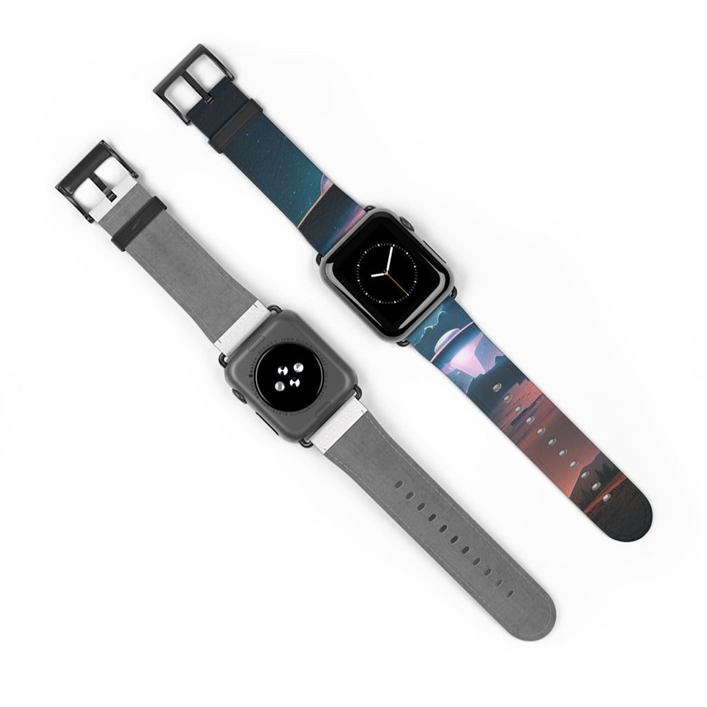 Cosmic Galaxy Watch Band, Astronaut Space Watch Strap, Colorful Silicone Watch Band, Unisex Space Theme Accessory, Gift for Space Lovers Printify