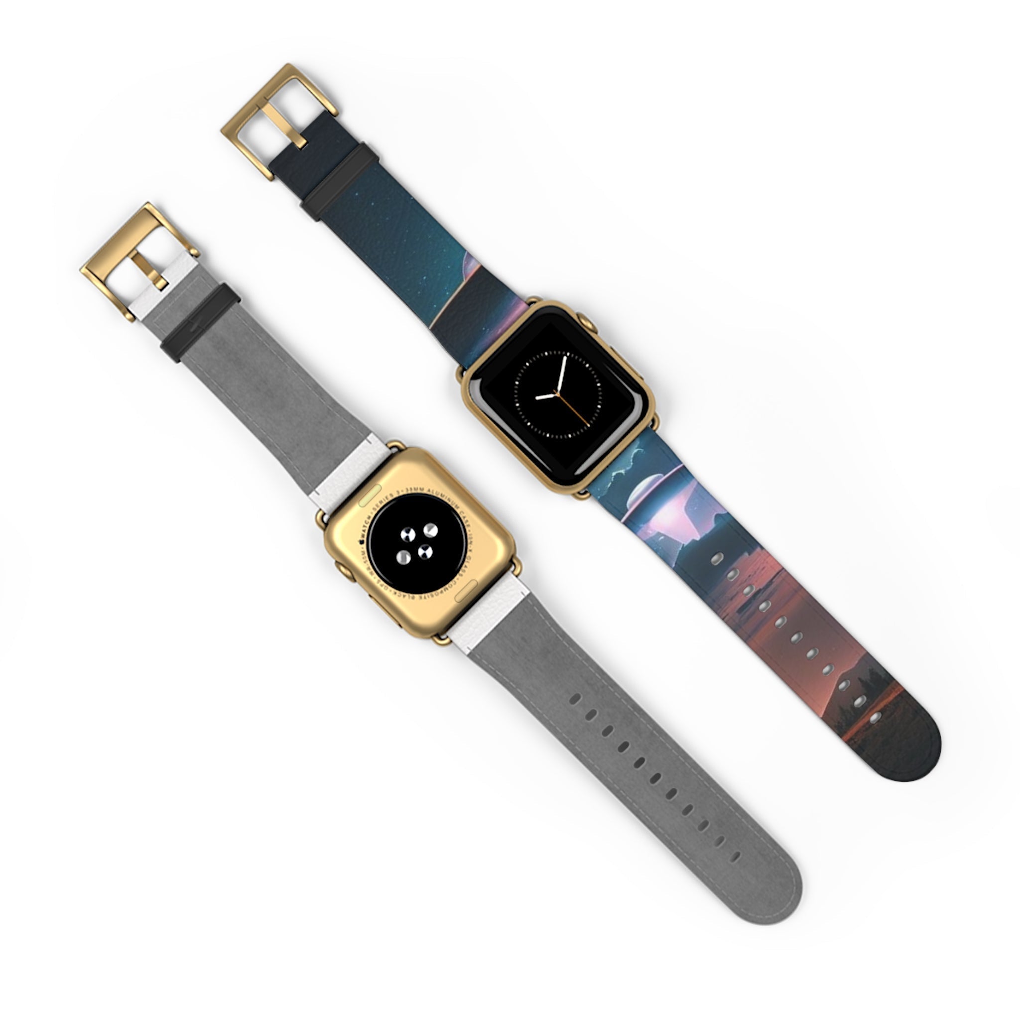 Cosmic Galaxy Watch Band, Astronaut Space Watch Strap, Colorful Silicone Watch Band, Unisex Space Theme Accessory, Gift for Space Lovers Printify