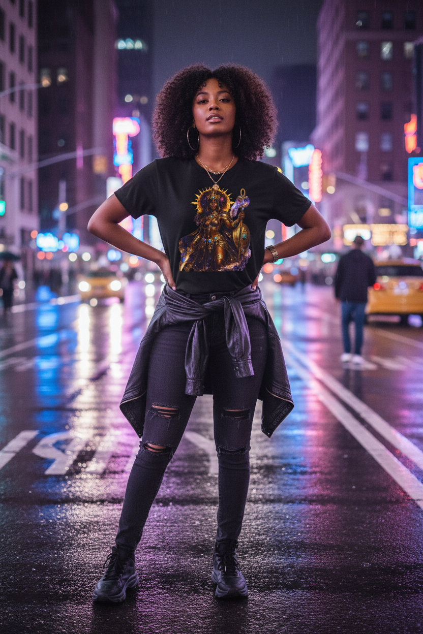 Cosmic Queen Black Streetwear Night City Lifestyle
