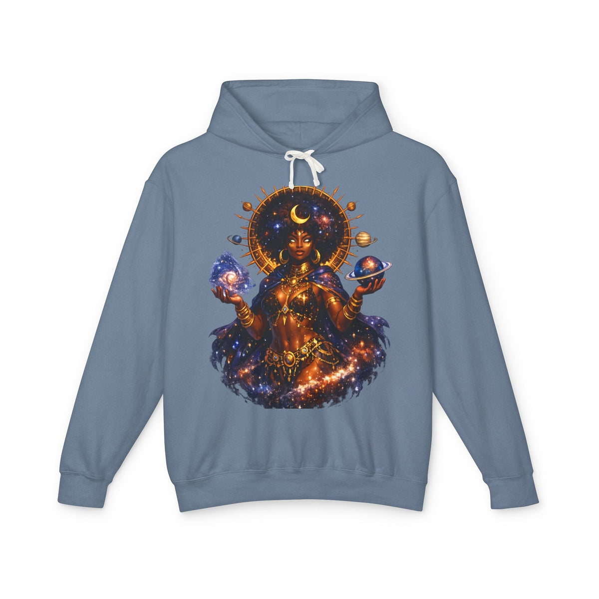 Cosmic Goddess Hoodie — Celestial Moon & Planets Astral Art Printify