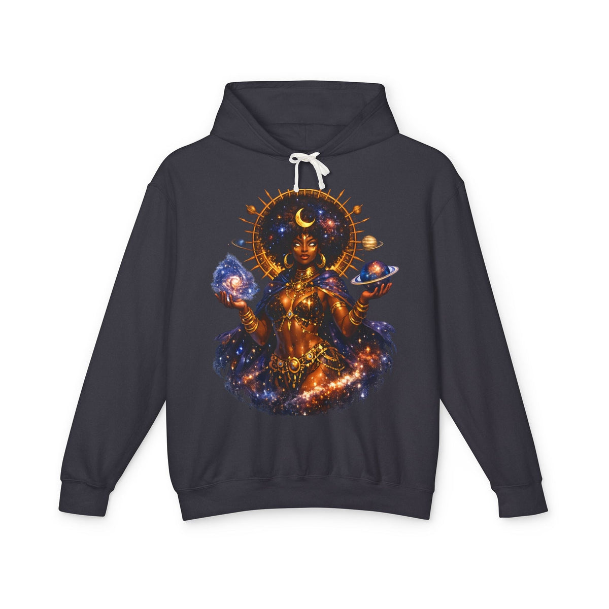 Cosmic Goddess Hoodie — Celestial Moon & Planets Astral Art Printify