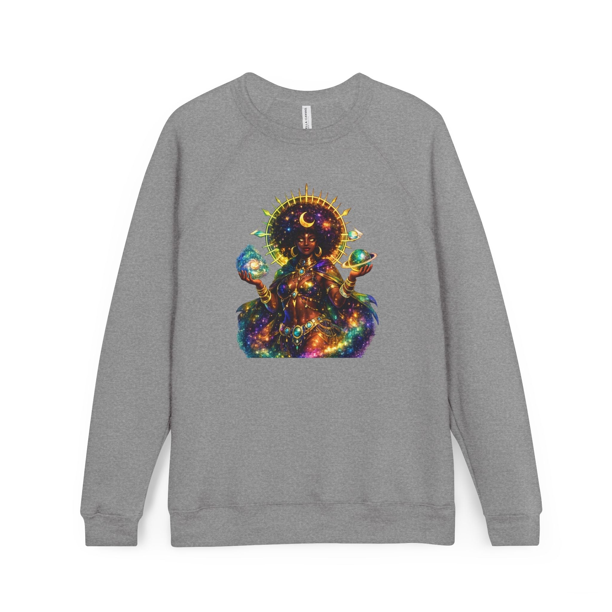 Cosmic Goddess Sweatshirt – Afrocentric Celestial Streetwear Crewneck Printify