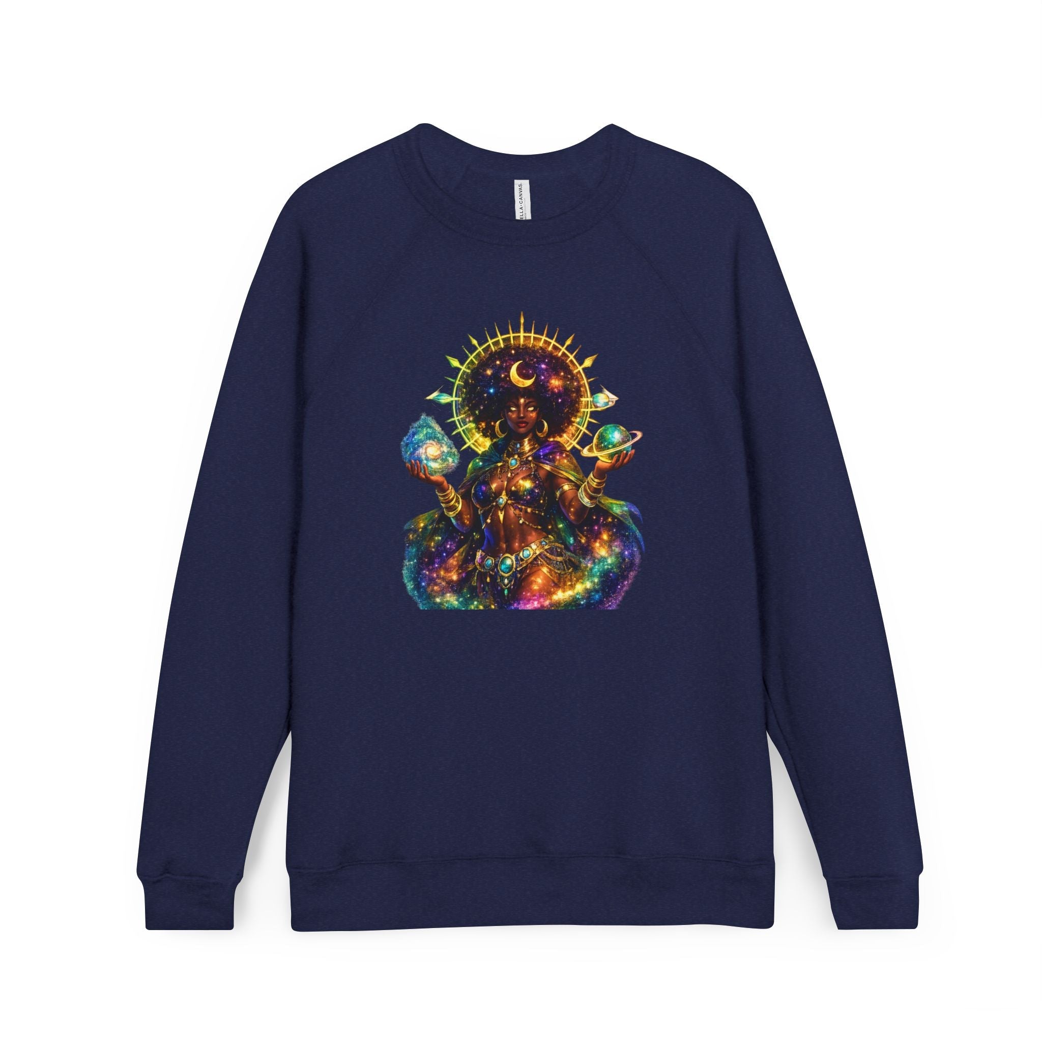 Cosmic Goddess Sweatshirt – Afrocentric Celestial Streetwear Crewneck Printify