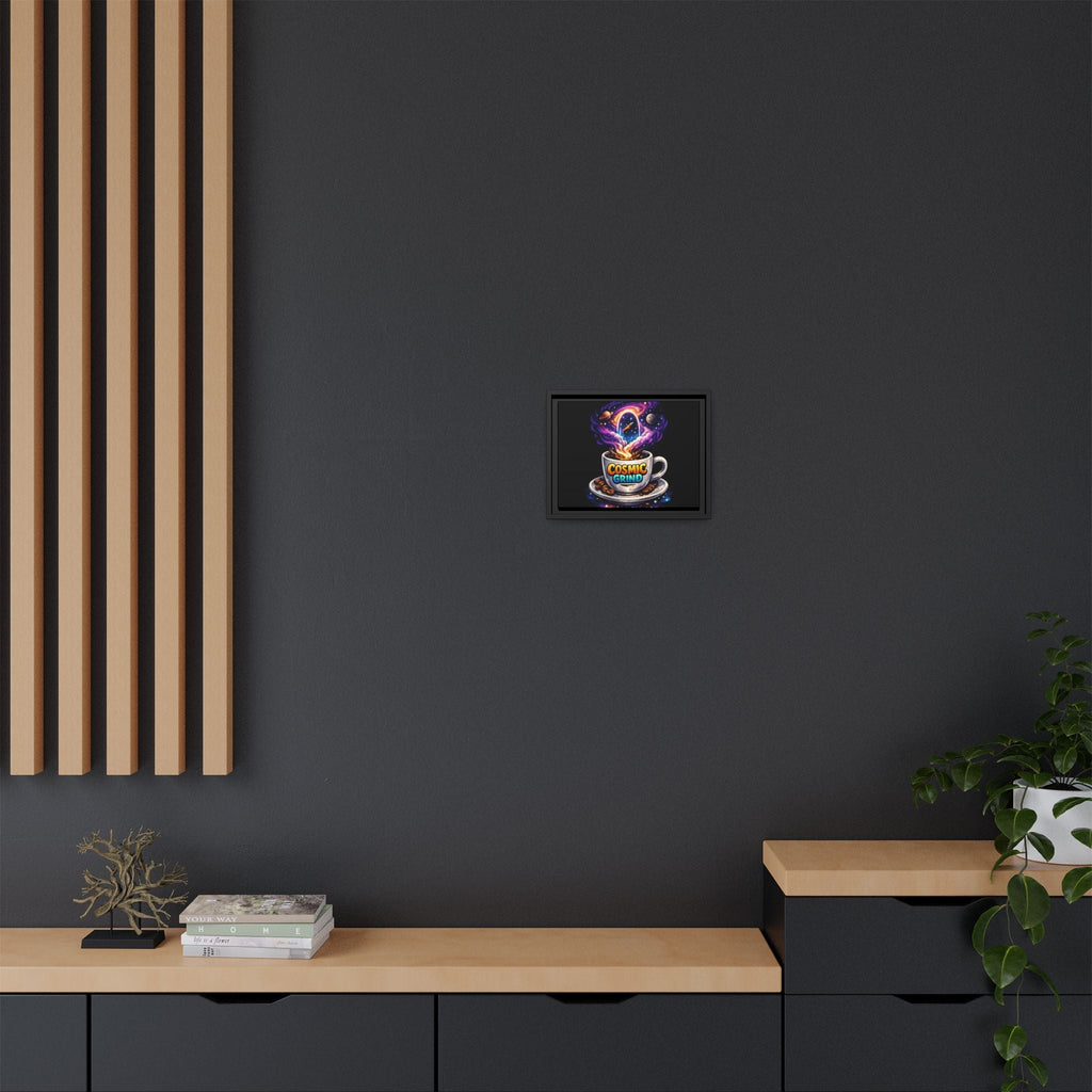 Cosmic Grind Coffee Canvas Art – Framed Space Coffee Wall Decor Printify
