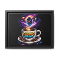 Cosmic Grind Coffee Canvas Art – Framed Space Coffee Wall Decor Printify