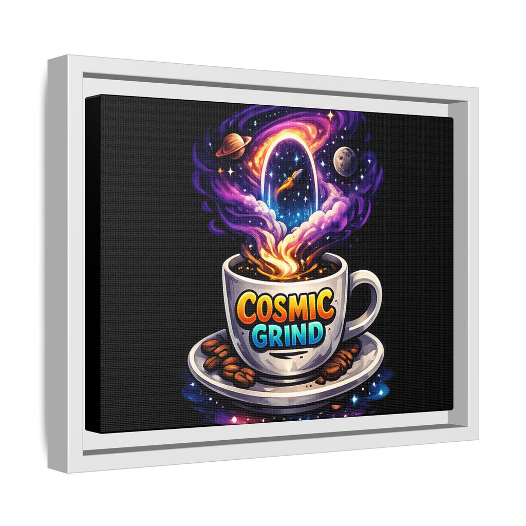 Cosmic Grind Coffee Canvas Art – Framed Space Coffee Wall Decor Printify