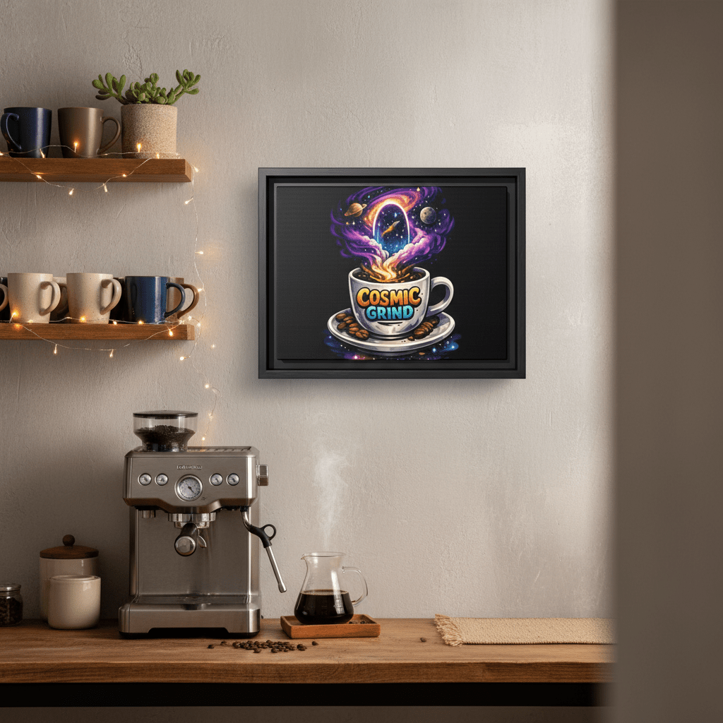 Cosmic Grind Poster Coffee Bar Lifestyle